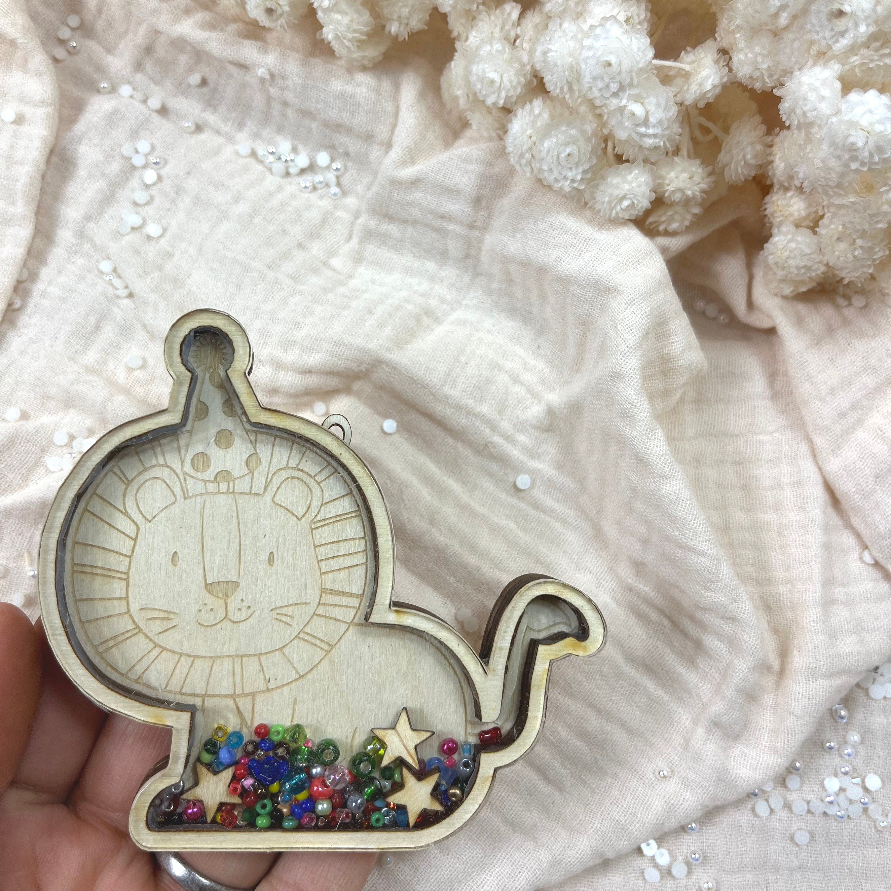 Bastelset Schüttelkugel-Anhänger Partylöwe, Bärenkopf, Bär, Löwenkopf, Fuchs