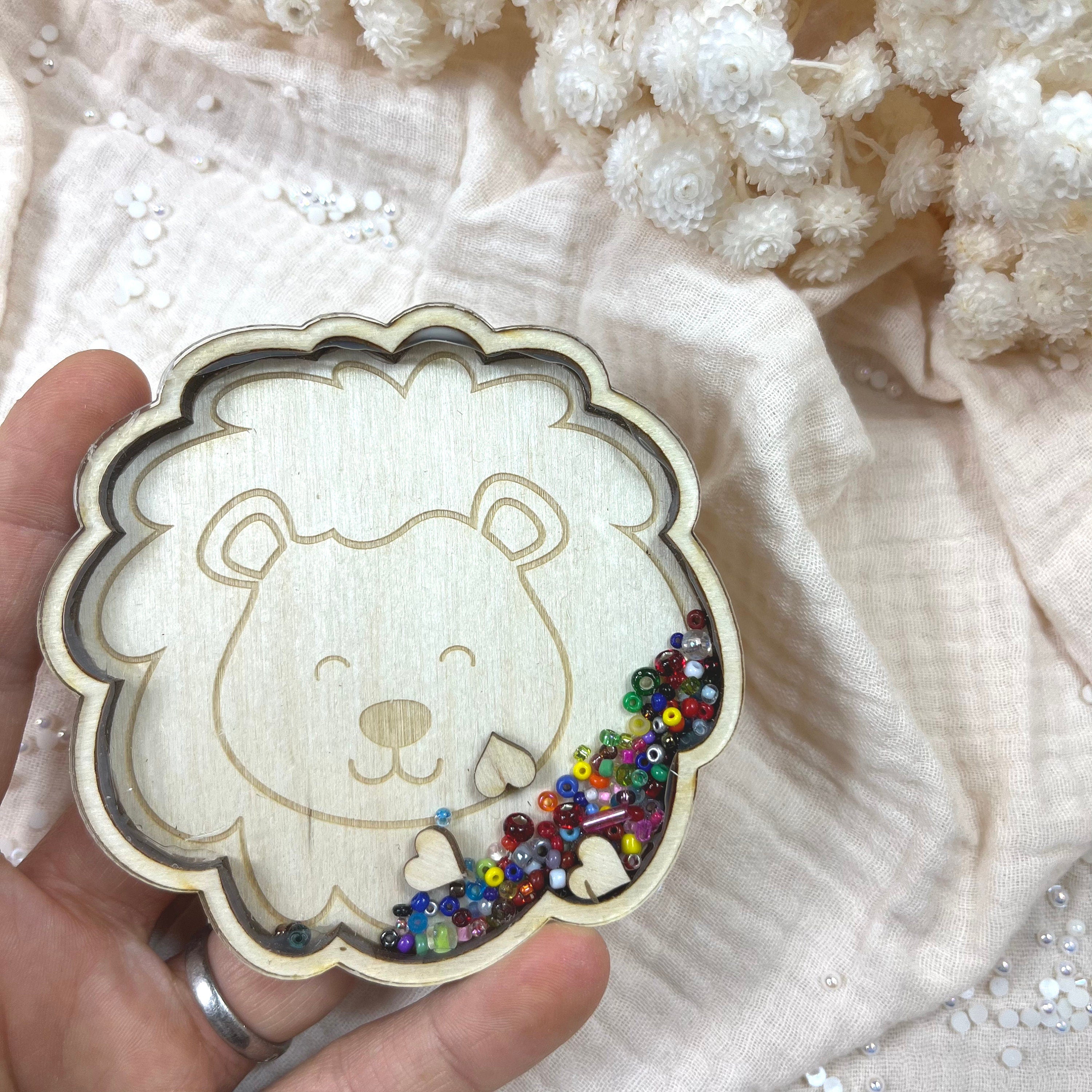 Bastelset Schüttelkugel-Anhänger Partylöwe, Bärenkopf, Bär, Löwenkopf, Fuchs