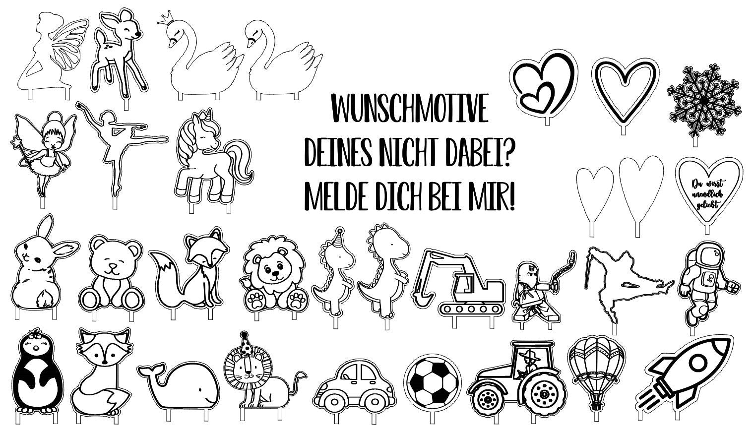 Motivstecker Hummel für Personalisierten Geburtstagsteller mit Vase und Kerze, Kerzenplatte, Geburtstagskranz, Tischdeko