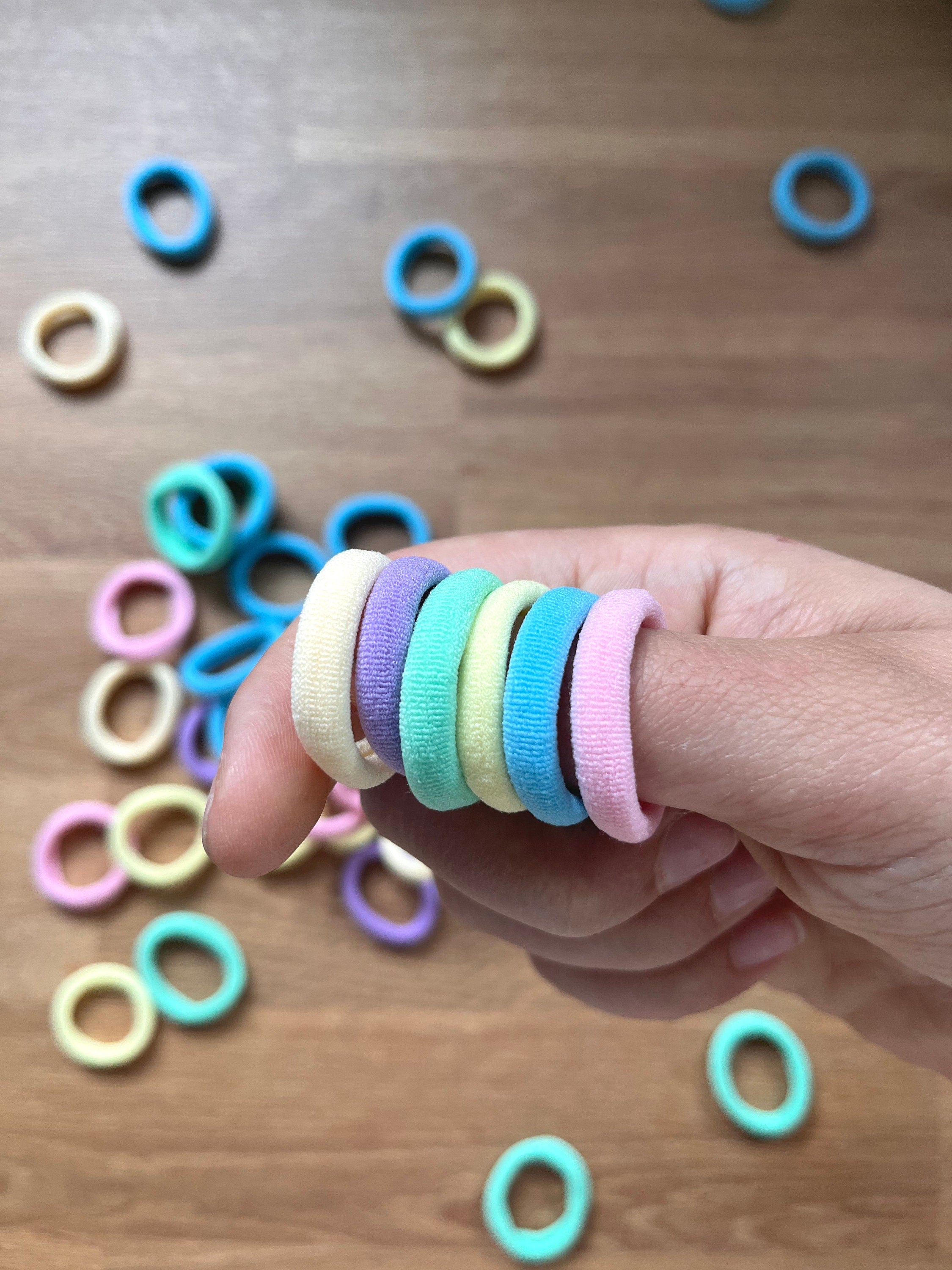 Kinder Haargummis Pastellfarben, Sehr elastische Haargummis für Kinder
