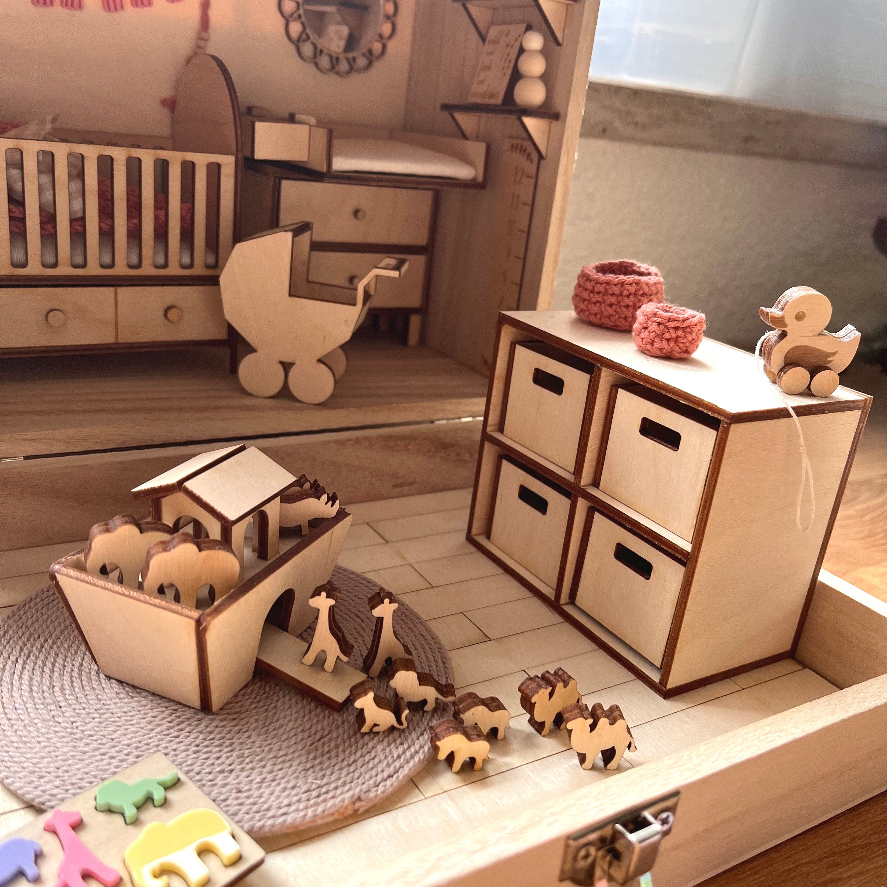 Mini Ente zum Ziehen fürs Puppenhaus, Zubehör fürs Puppenhaus