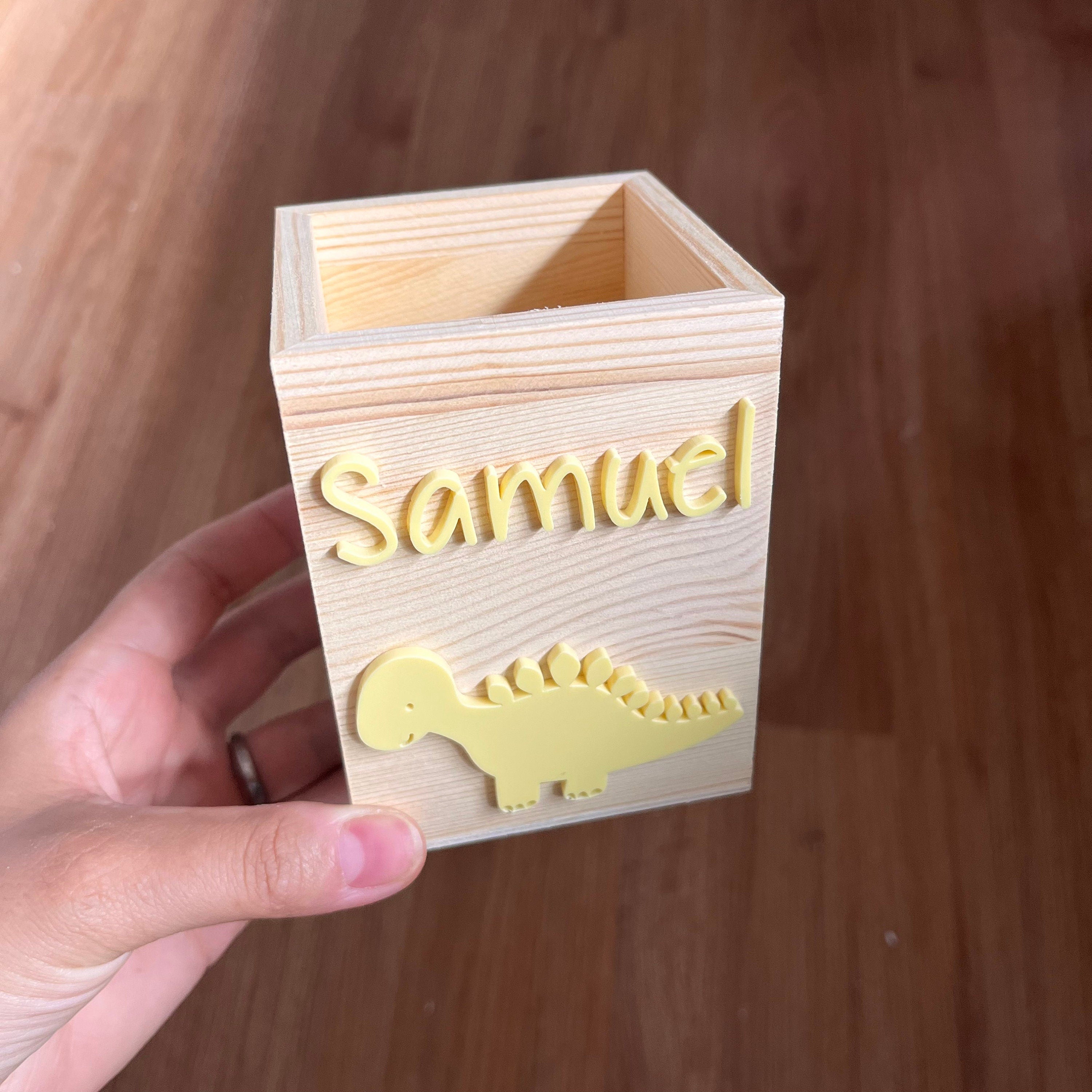 Dino Stiftehalter personalisiert, Schulstart Geschenk, Einschulung Geschenk