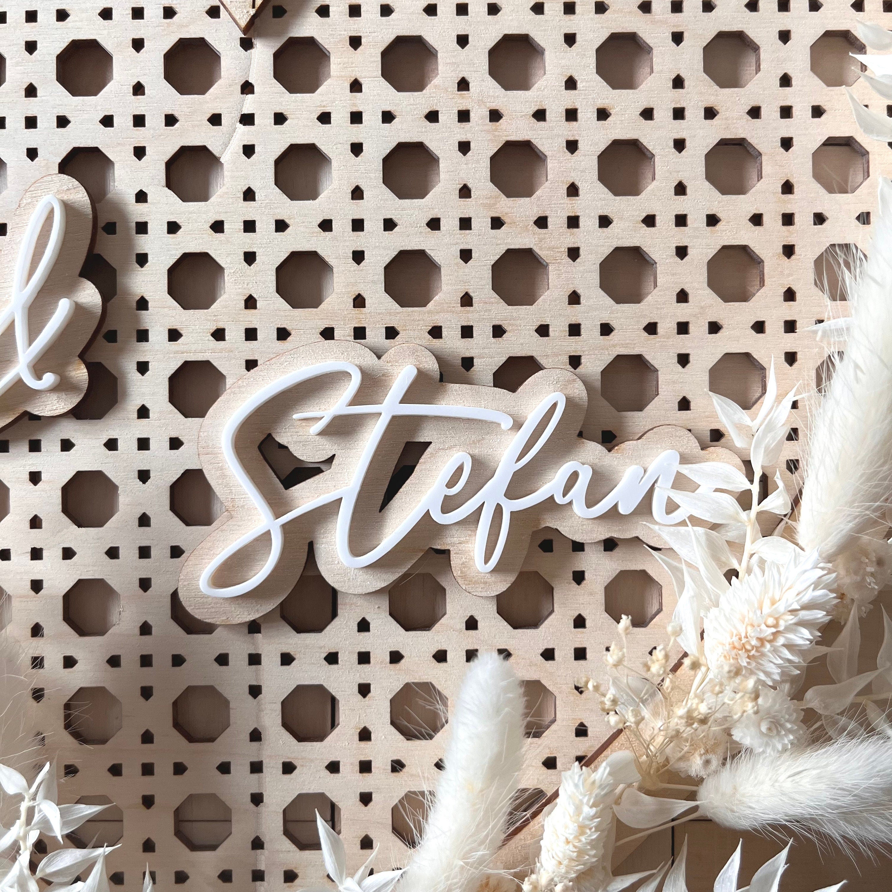 Hochzeitsgeschenk personalisiertes Herz mit Trockenblumen