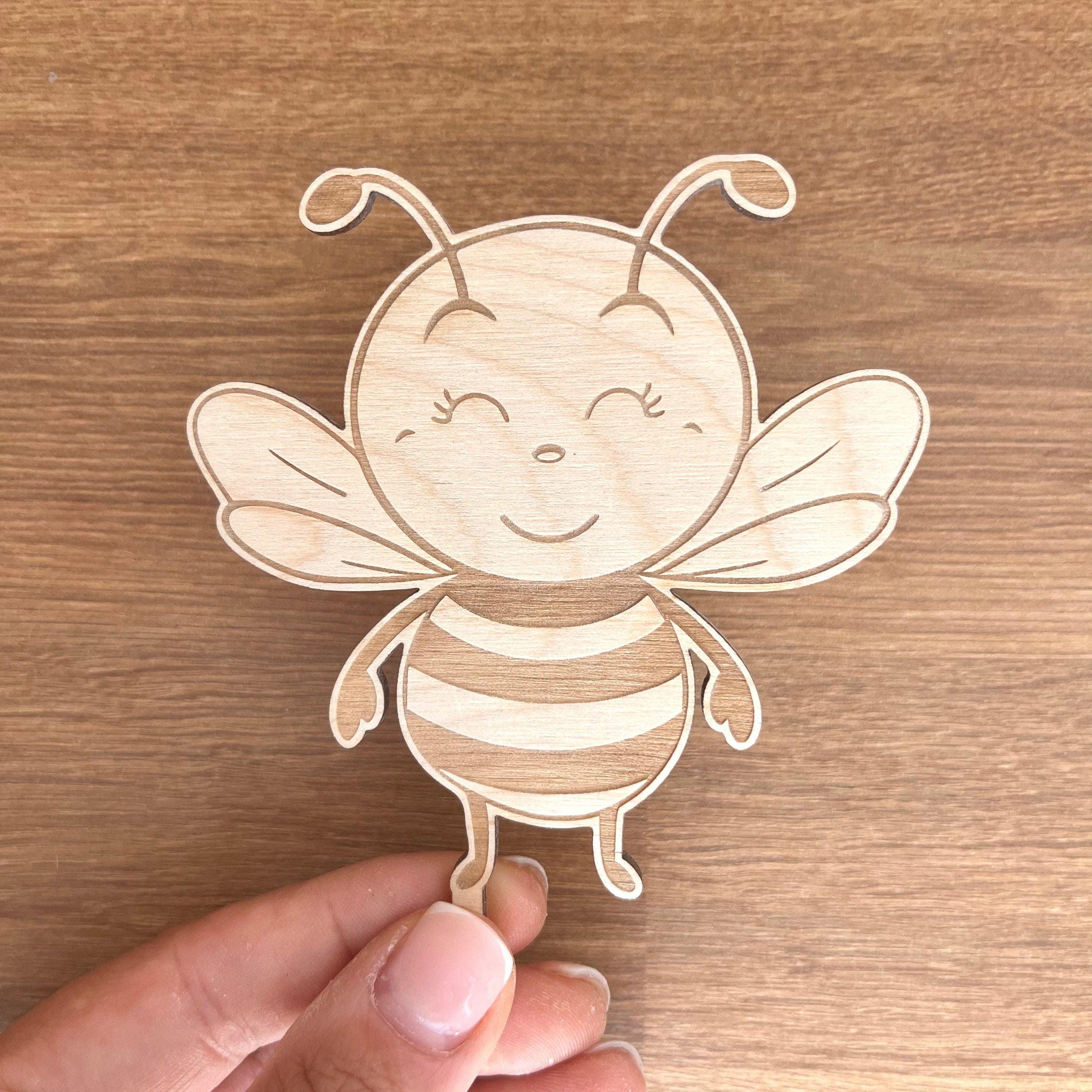 Motivstecker Hummel für Personalisierten Geburtstagsteller mit Vase und Kerze, Kerzenplatte, Geburtstagskranz, Tischdeko