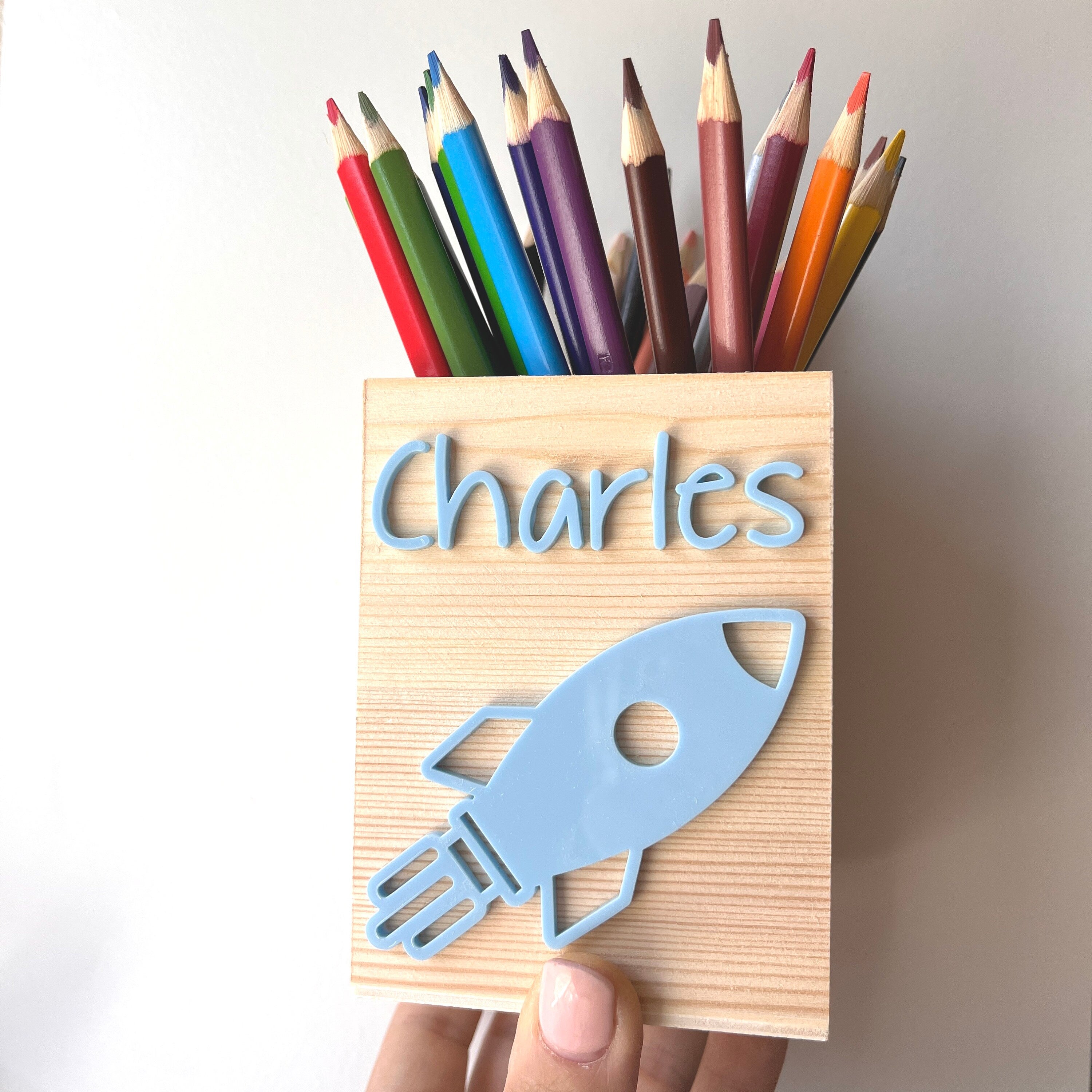 Rakete Stiftehalter personalisiert, Schulstart Geschenk, Einschulung Geschenk