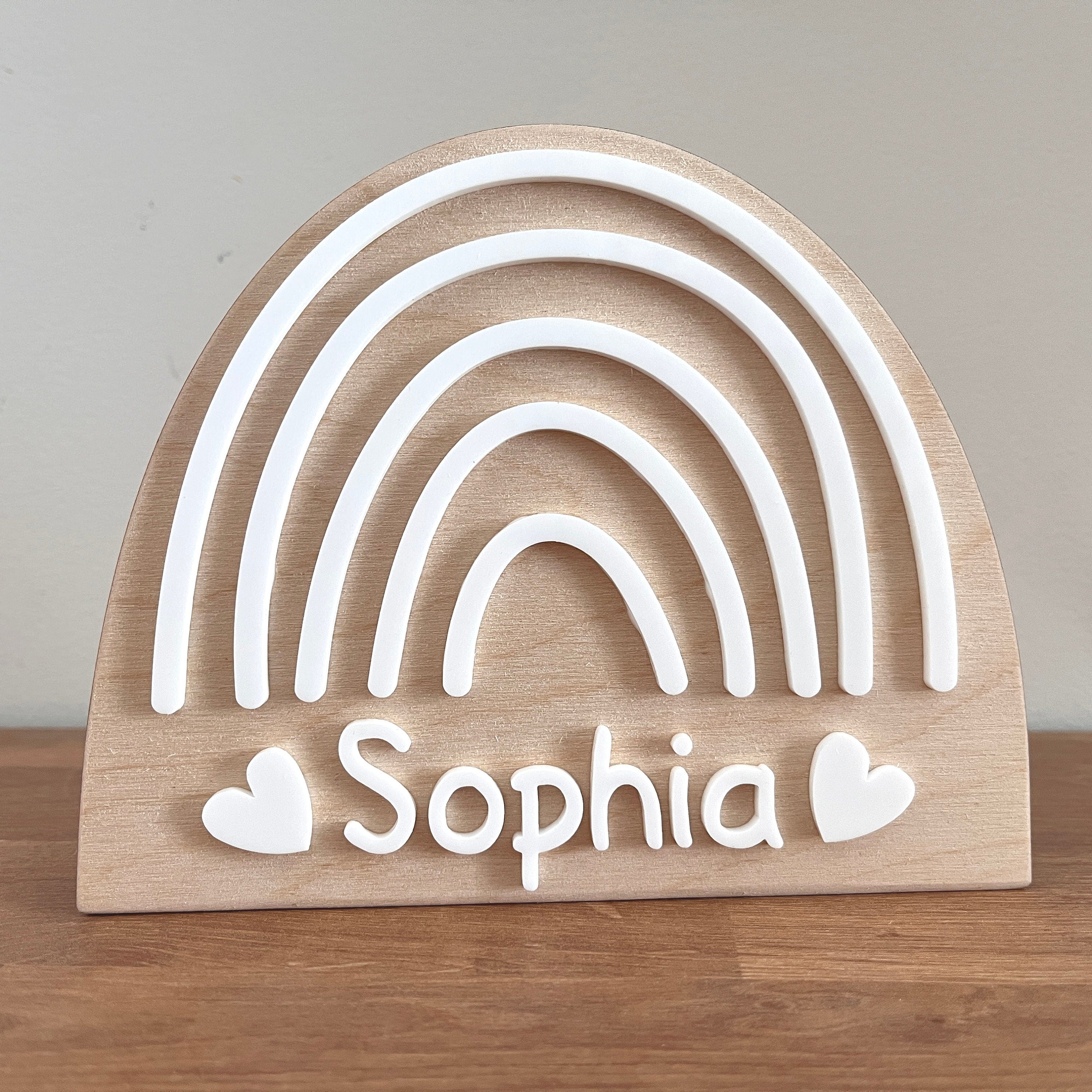 Spardose Regenbogen personalisiert, Spardose Regenbogen Holz