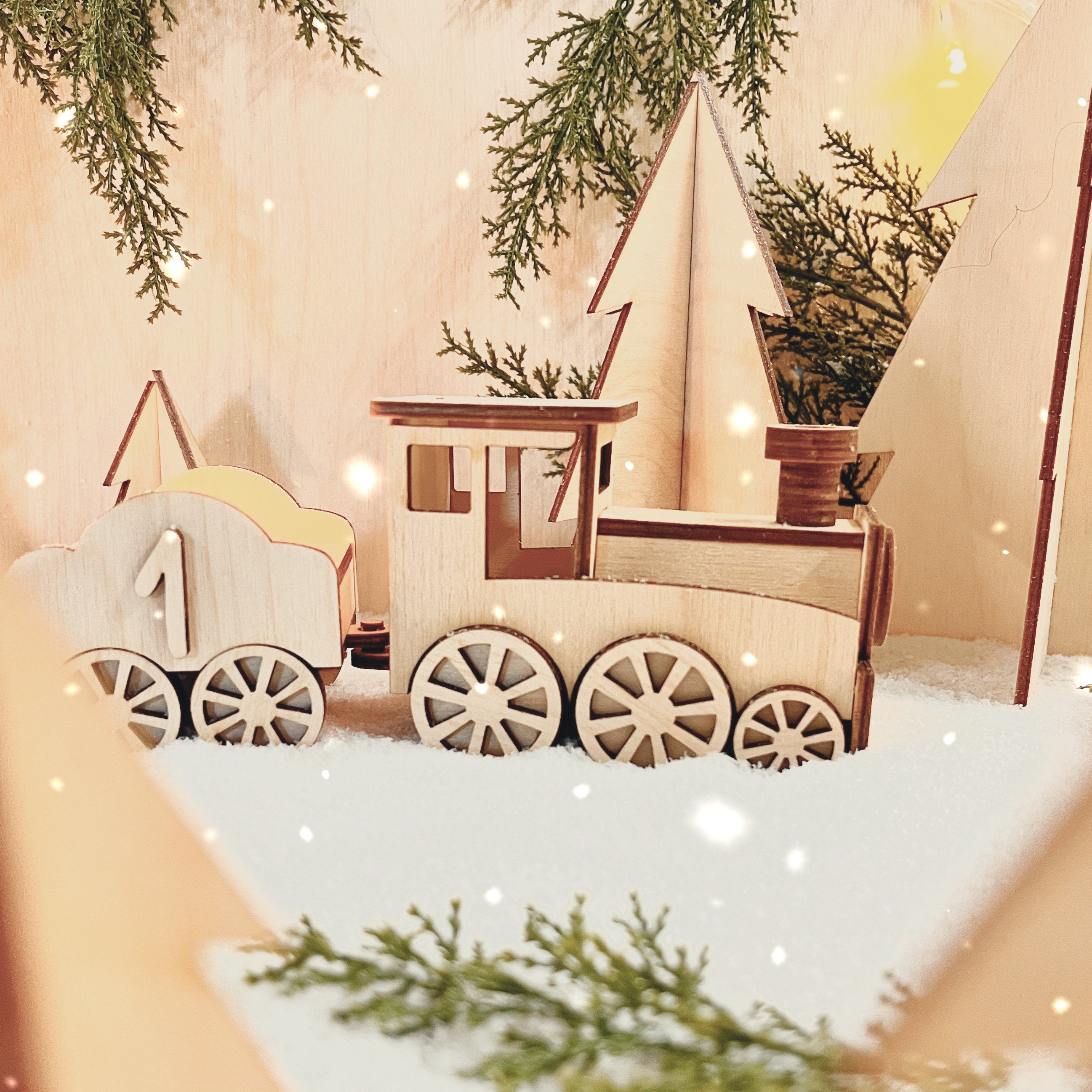 Weihnachtsdeko Adventszug, Weihnachtszug, Weihnachtsdekoration Zug, Tischdekoration Weihnachten, Fenstersims Deko, Winterdeko