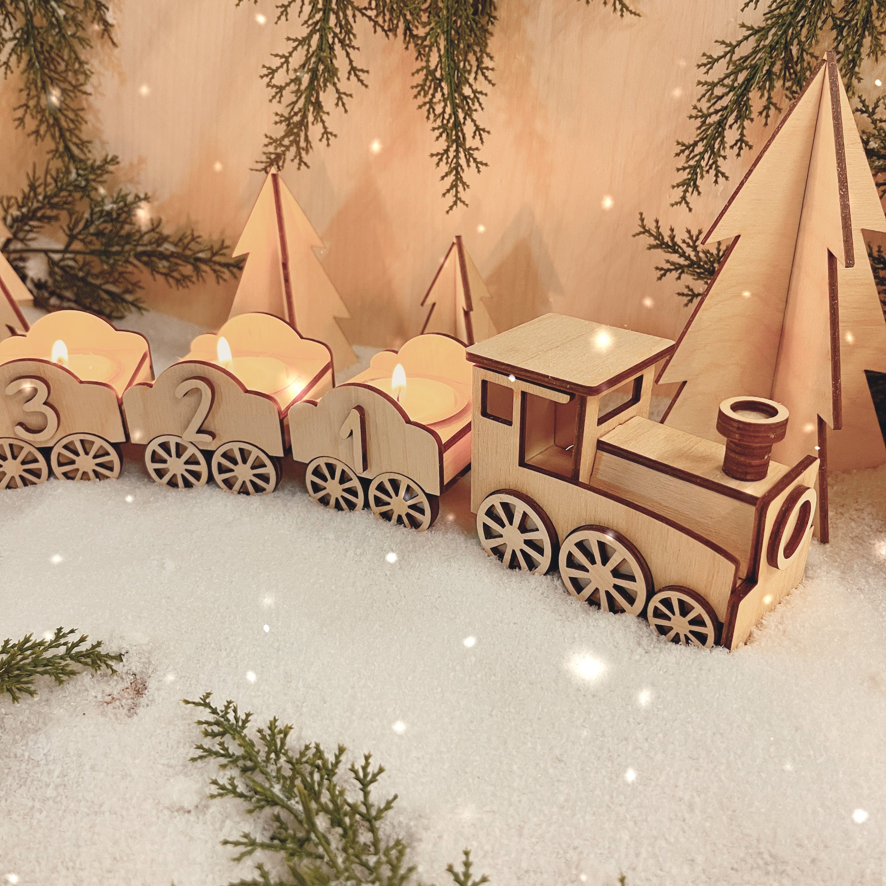 Weihnachtsdeko Adventszug, Weihnachtszug, Weihnachtsdekoration Zug, Tischdekoration Weihnachten, Fenstersims Deko, Winterdeko