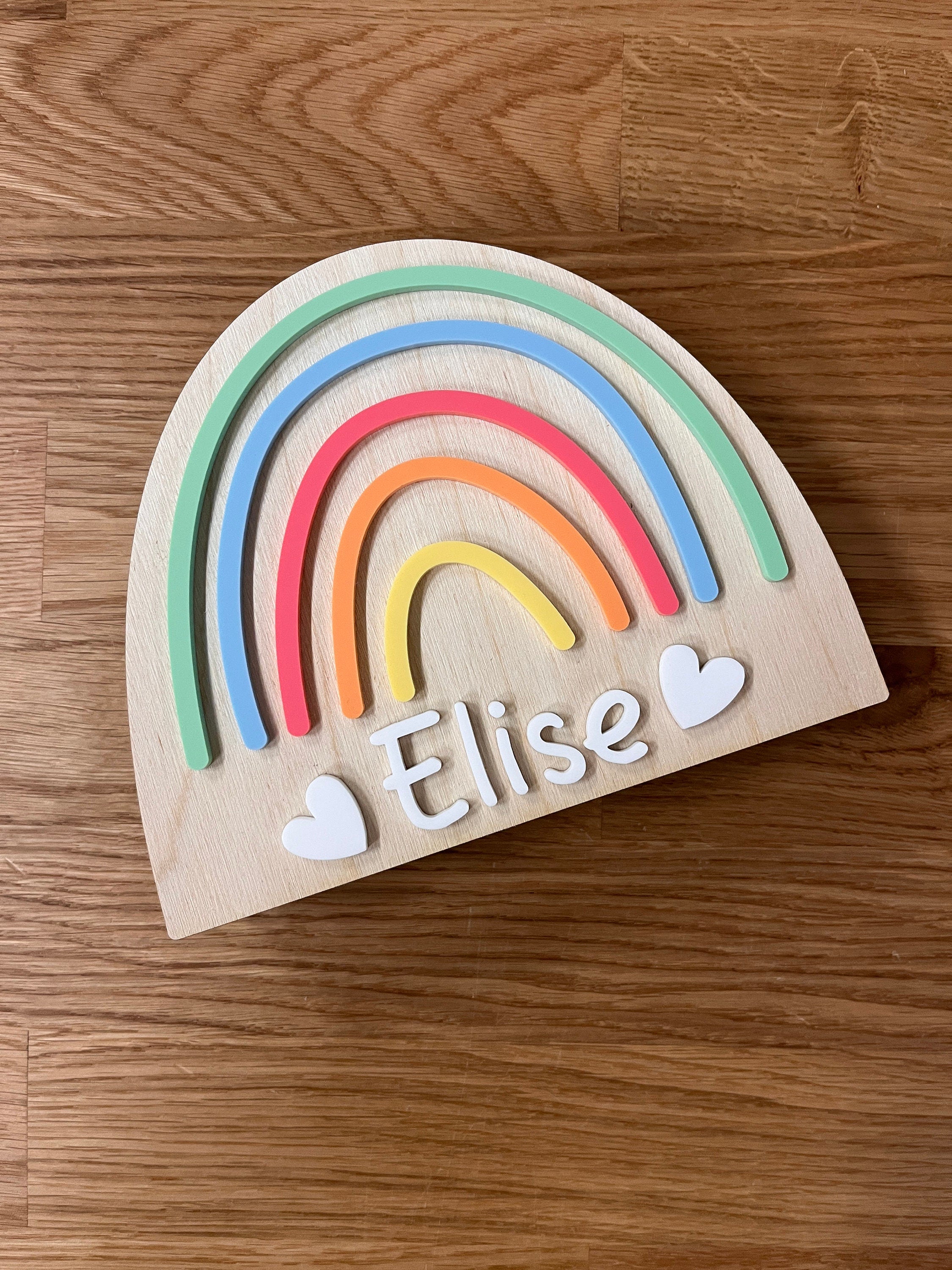 Bunte Spardose Regenbogen personalisiert, Spardose Regenbogen Holz