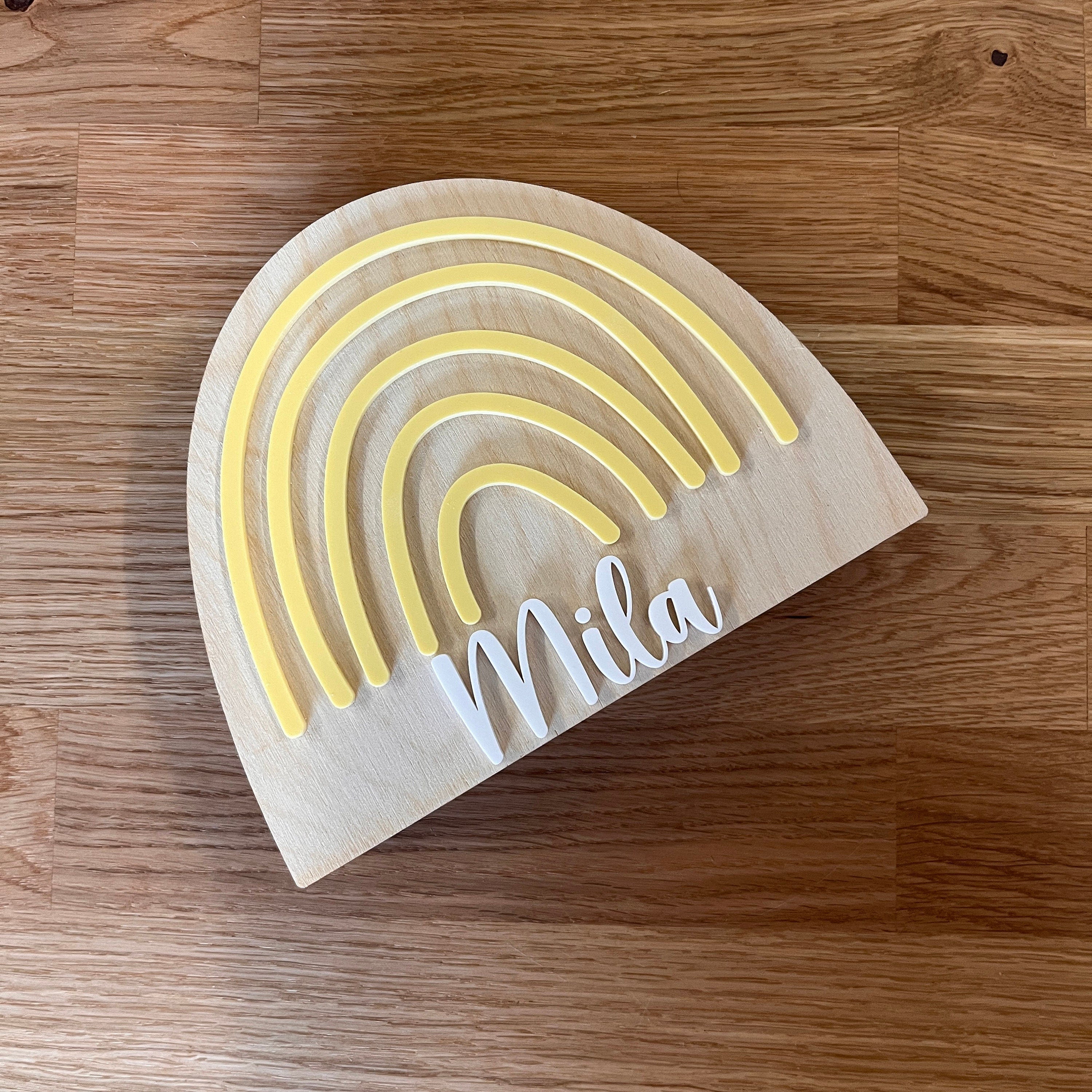 Spardose Regenbogen personalisiert, Spardose Regenbogen Holz