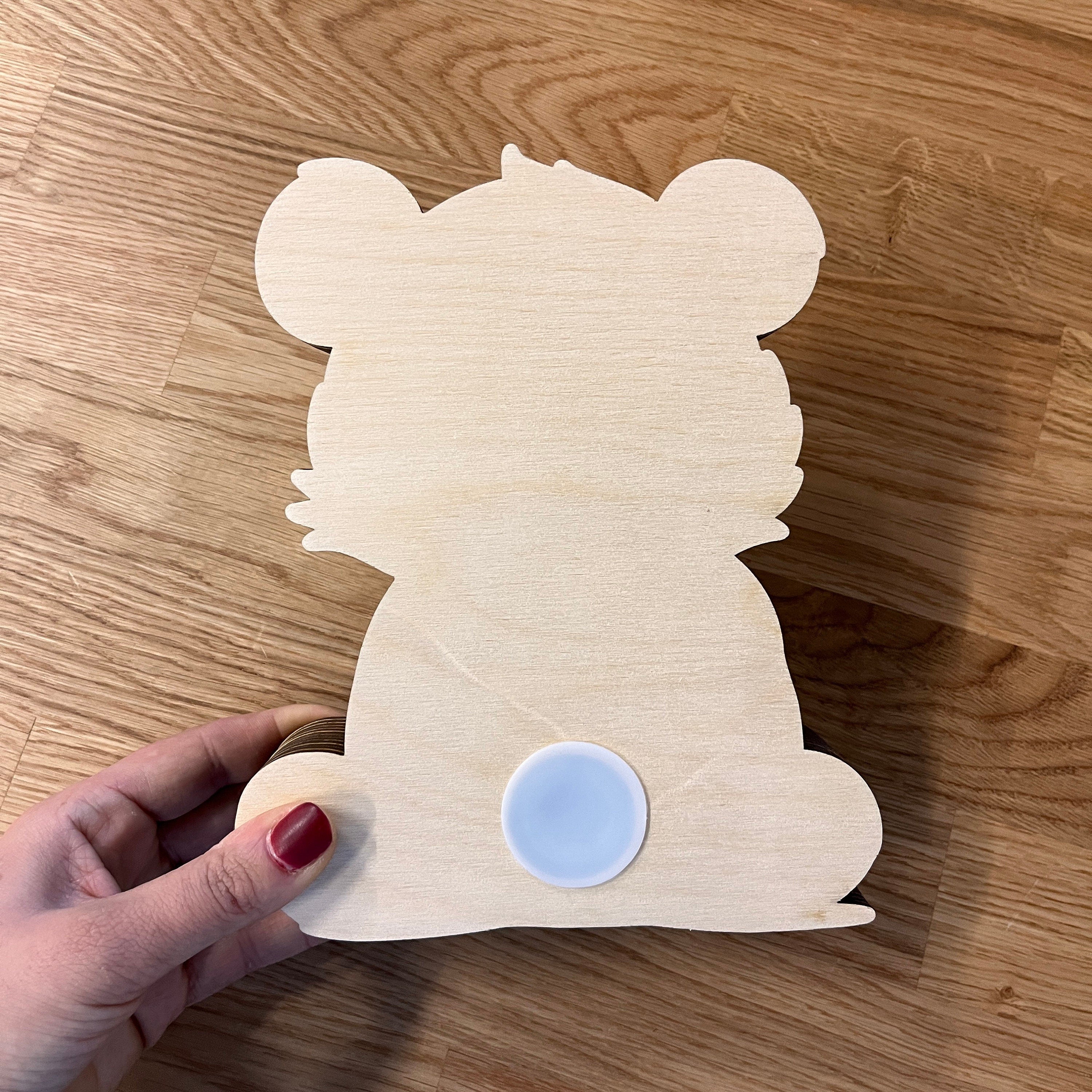 Panda Spardose Kind personalisiert, Spardose Panda Holz