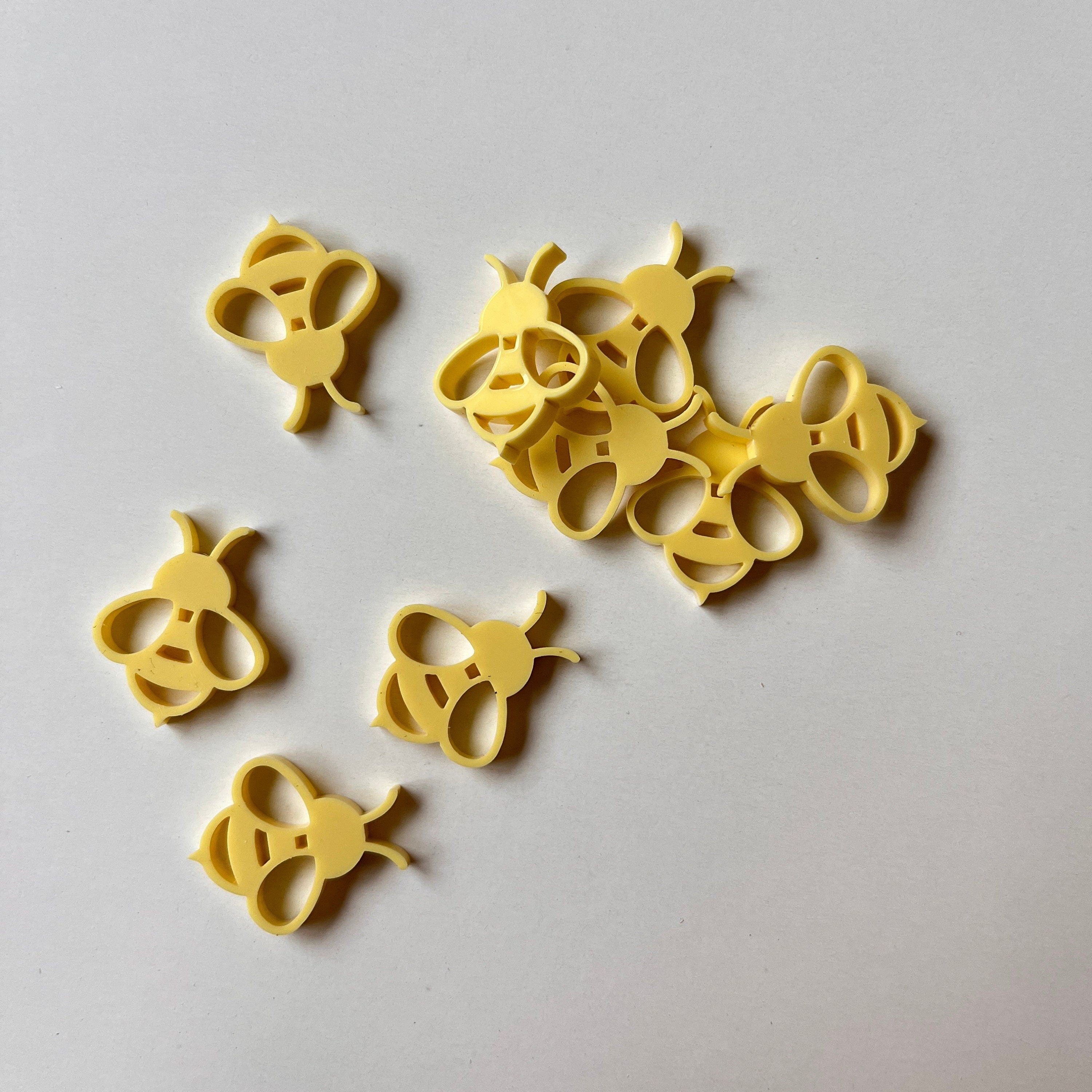 Streudeko Bienen gelb pastell, Bienen aus Acryl, Tischdekoration, Tischdeko Geburtstag, Geschenkdekoration
