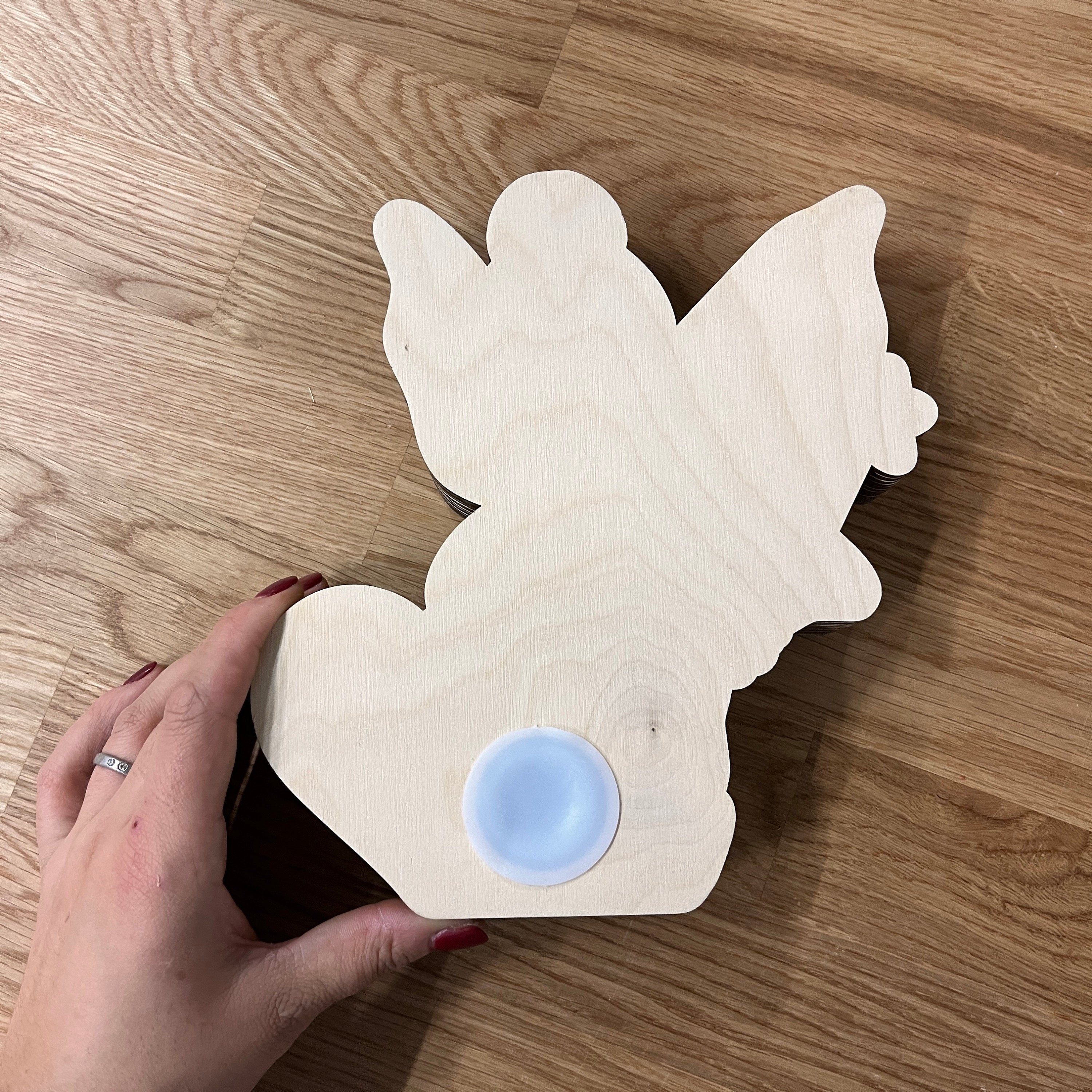 Fee Spardose Kind personalisiert, Spardose Fee mit Herz Holz