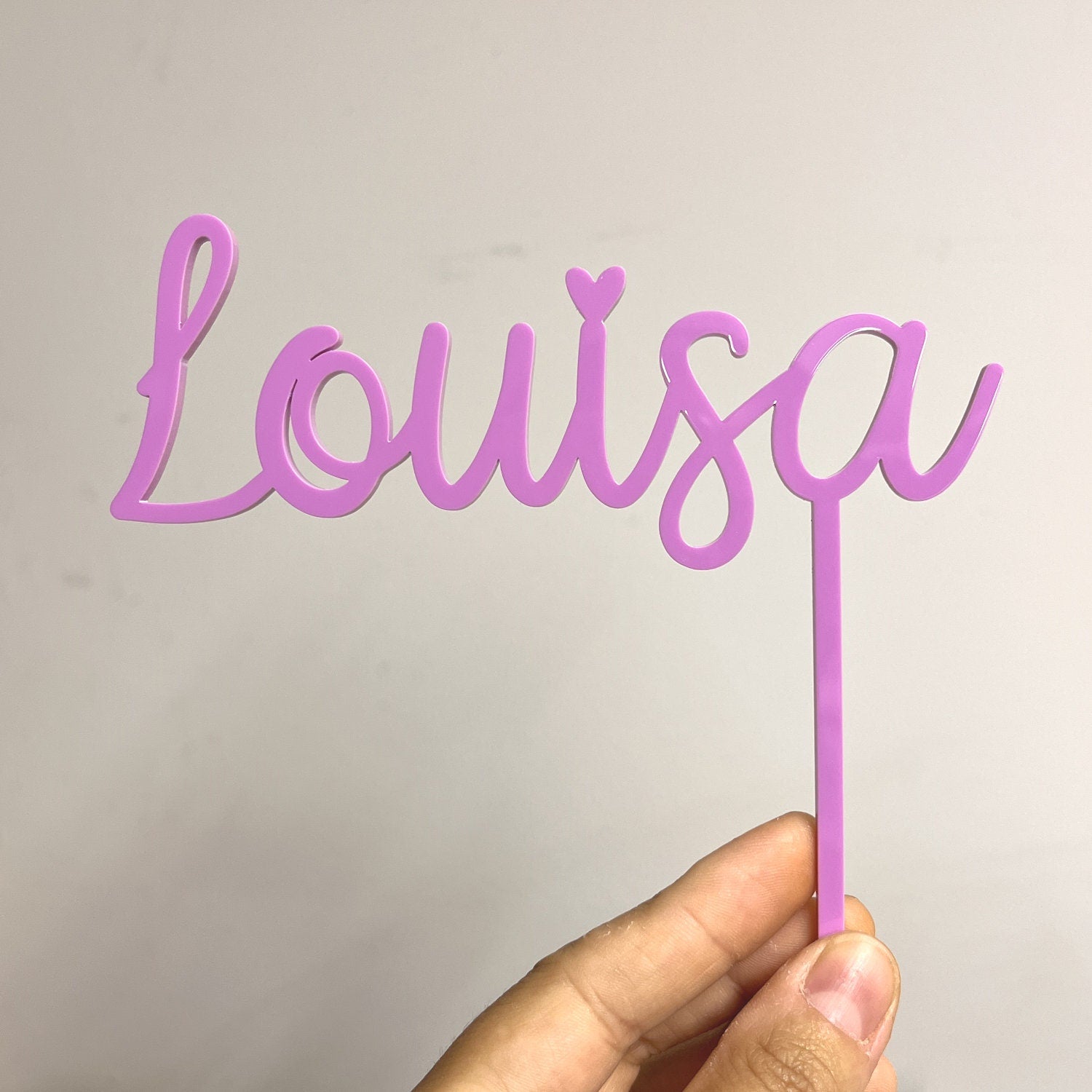 Namensstecker personalisiert aus Acrylglas für Personalisierten Geburtstagsteller mit Vase und Kerze, Kerzenplatte, Geburtstagskranz