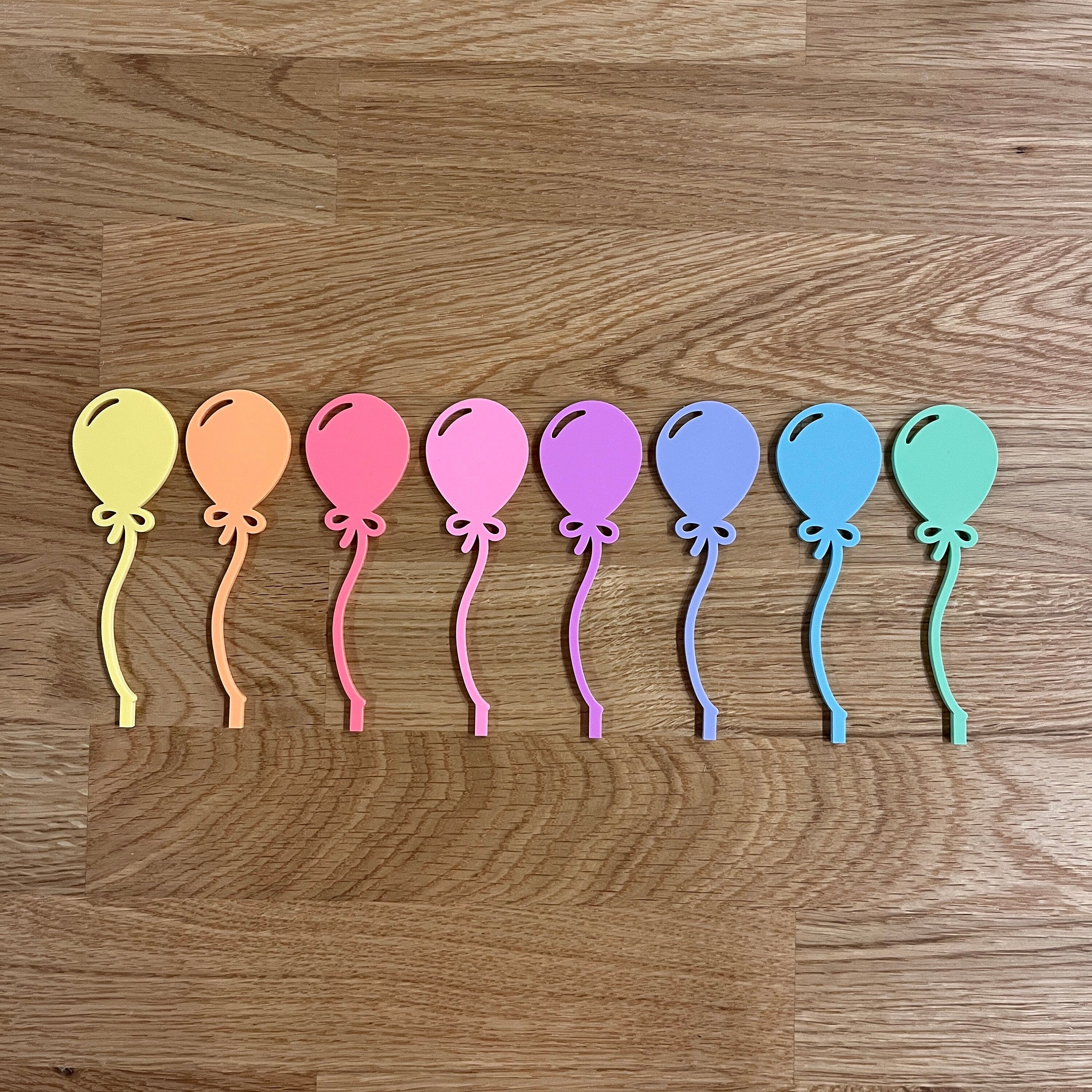 Motivstecker Luftballon für Personalisierten Geburtstagsteller mit Vase und Kerze, Geburtstagskranz, Tischdeko