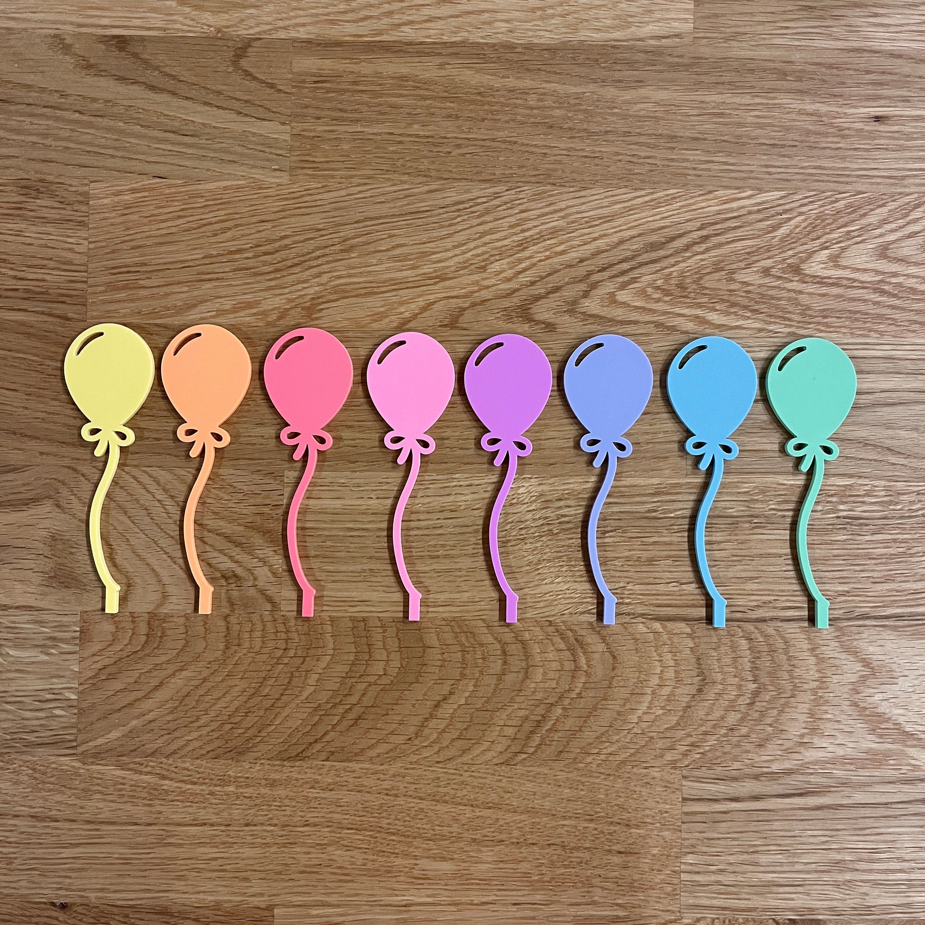 Motivstecker Luftballon für Personalisierten Geburtstagsteller mit Vase und Kerze, Geburtstagskranz, Tischdeko