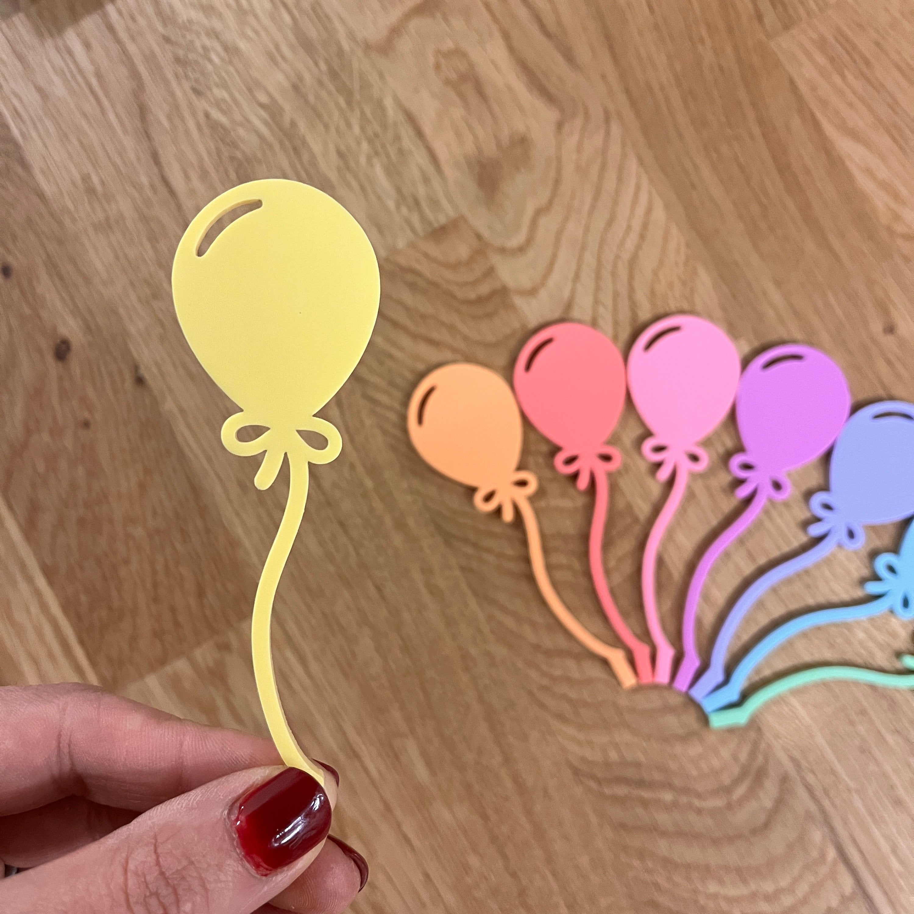 Motivstecker Luftballon für Personalisierten Geburtstagsteller mit Vase und Kerze, Geburtstagskranz, Tischdeko