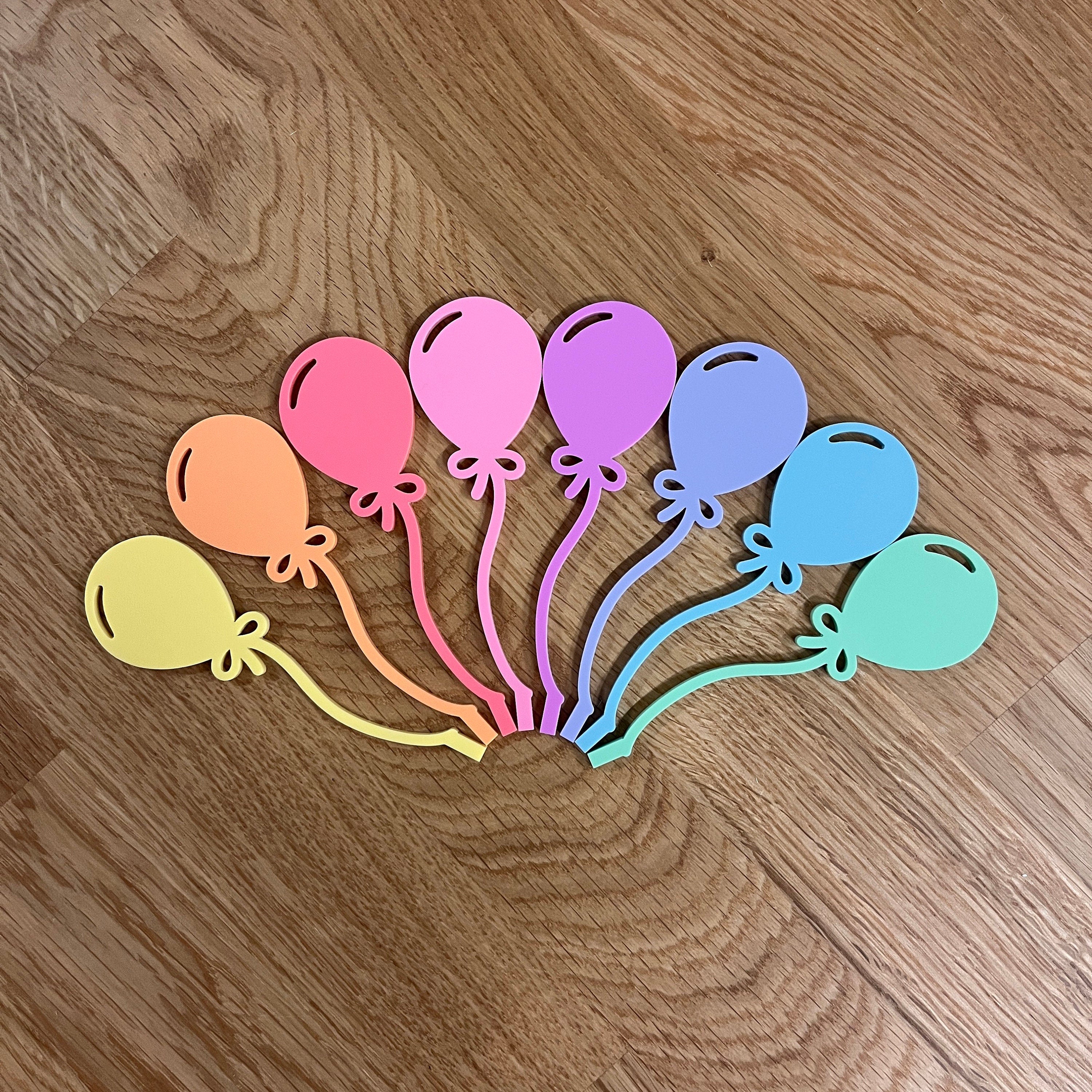 Motivstecker Luftballon für Personalisierten Geburtstagsteller mit Vase und Kerze, Geburtstagskranz, Tischdeko