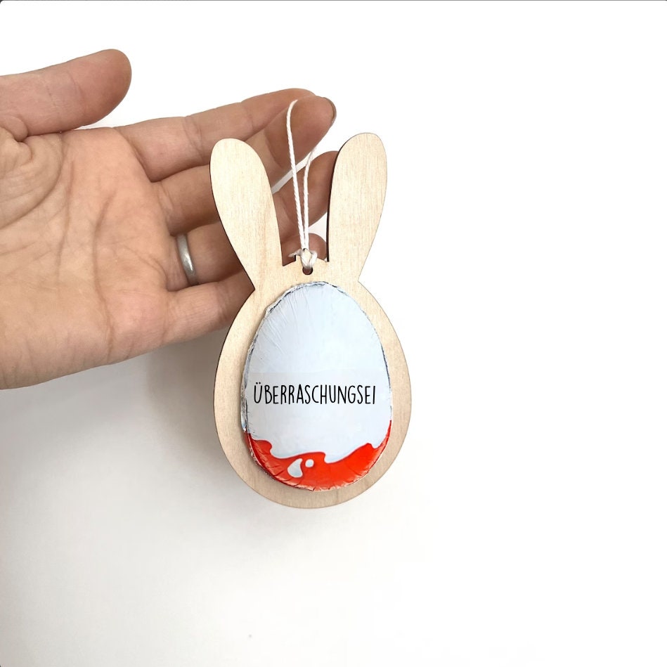 Ü-Ei Hase aus Holz Halterung Ostern DIY Geschenk Ostergeschenk Überraschungsei