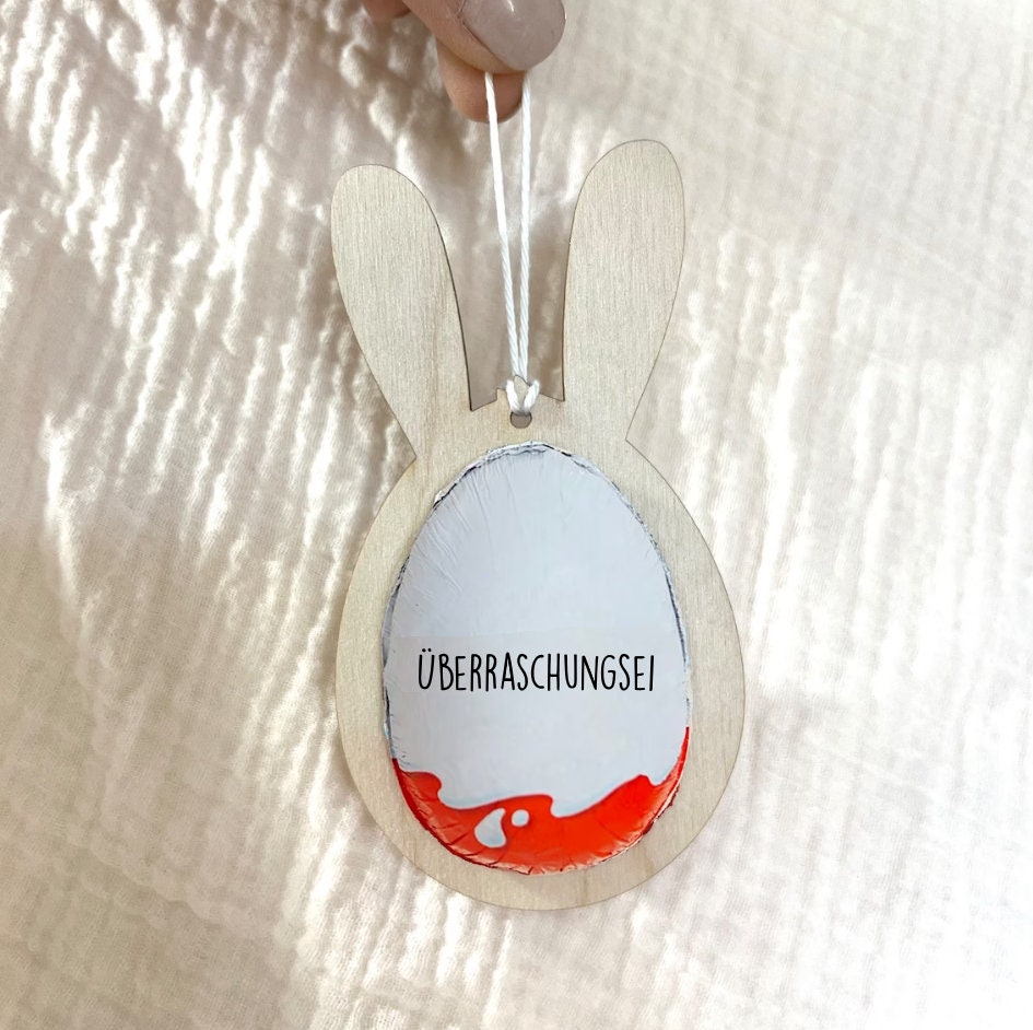 Ü-Ei Hase aus Holz Halterung Ostern DIY Geschenk Ostergeschenk Überraschungsei