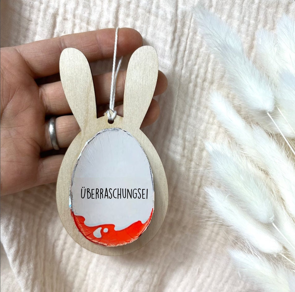 Ü-Ei Hase aus Holz Halterung Ostern DIY Geschenk Ostergeschenk Überraschungsei