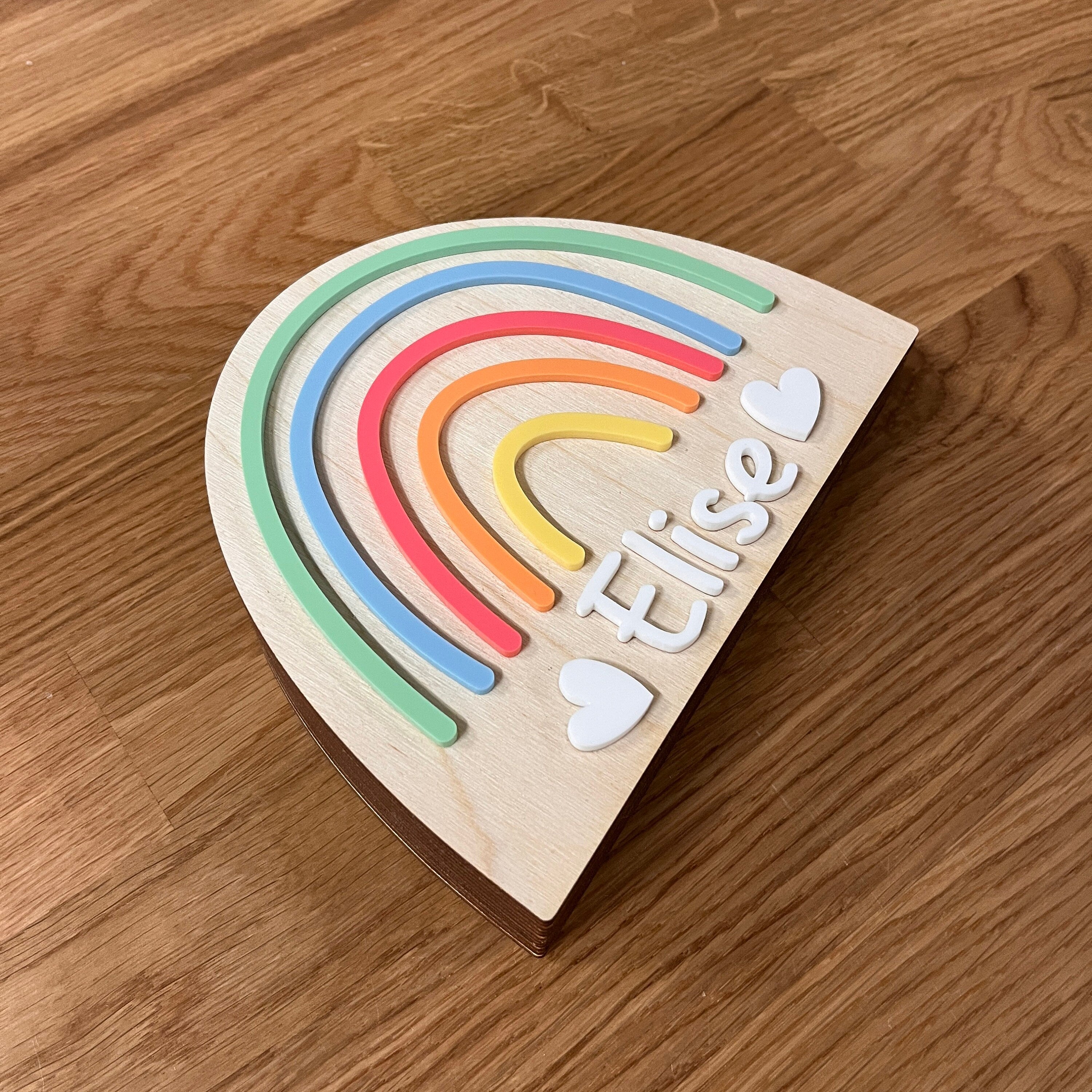 Bunte Spardose Regenbogen personalisiert, Spardose Regenbogen Holz