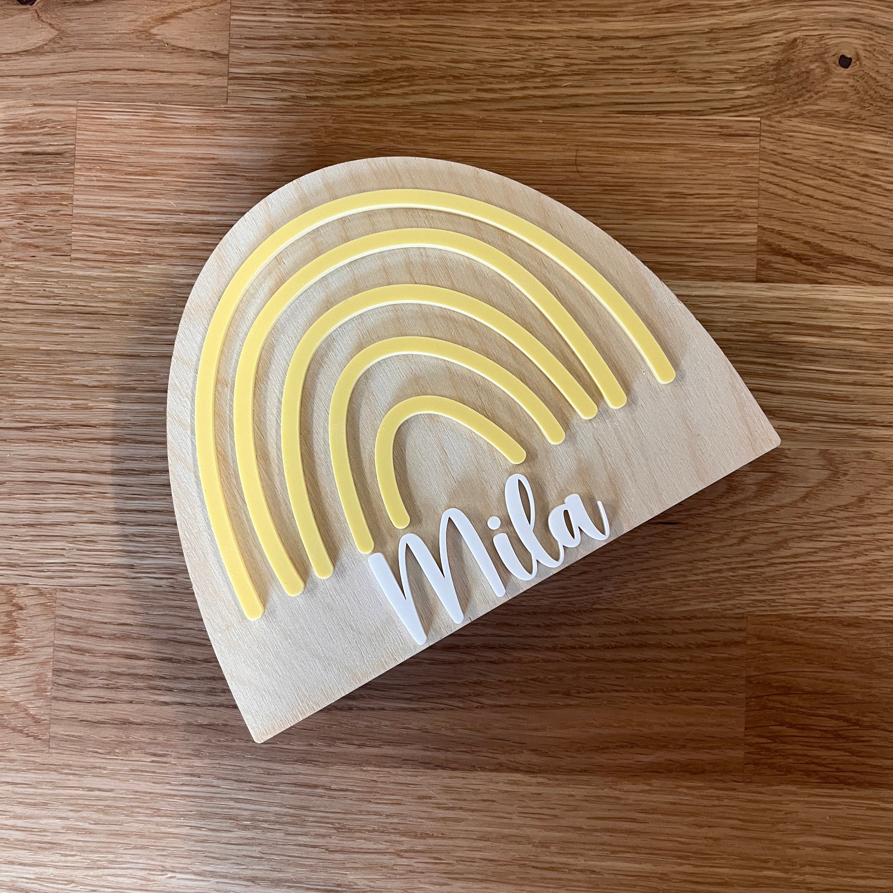 Spardose Regenbogen personalisiert, Spardose Regenbogen Holz