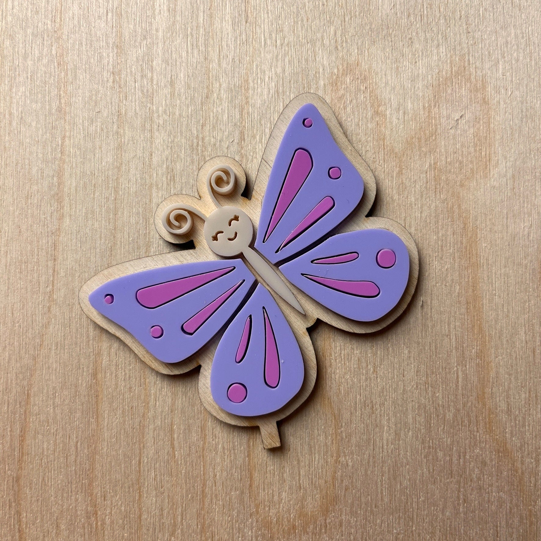 Motivstecker Schmetterling aus Acrylglas für Personalisierten Geburtstagsteller mit Vase und Kerze, Kerzenplatte, Geburtstagskranz