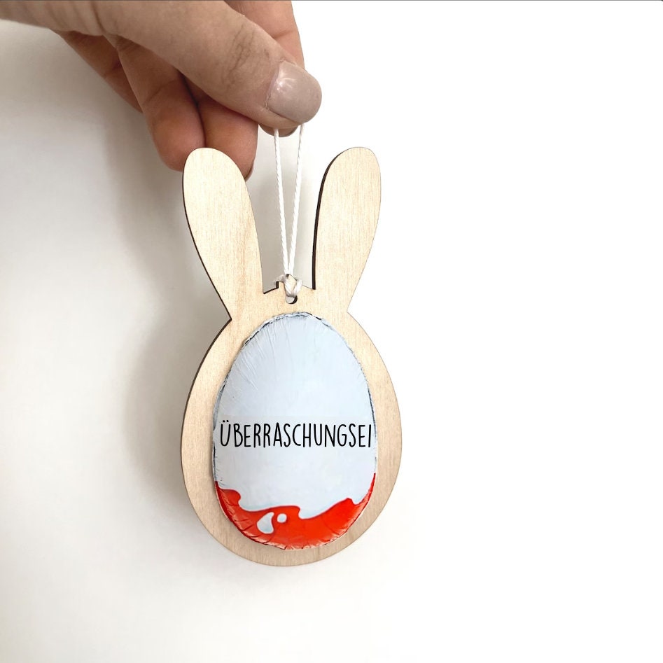 Ü-Ei Hase aus Holz Halterung Ostern DIY Geschenk Ostergeschenk Überraschungsei