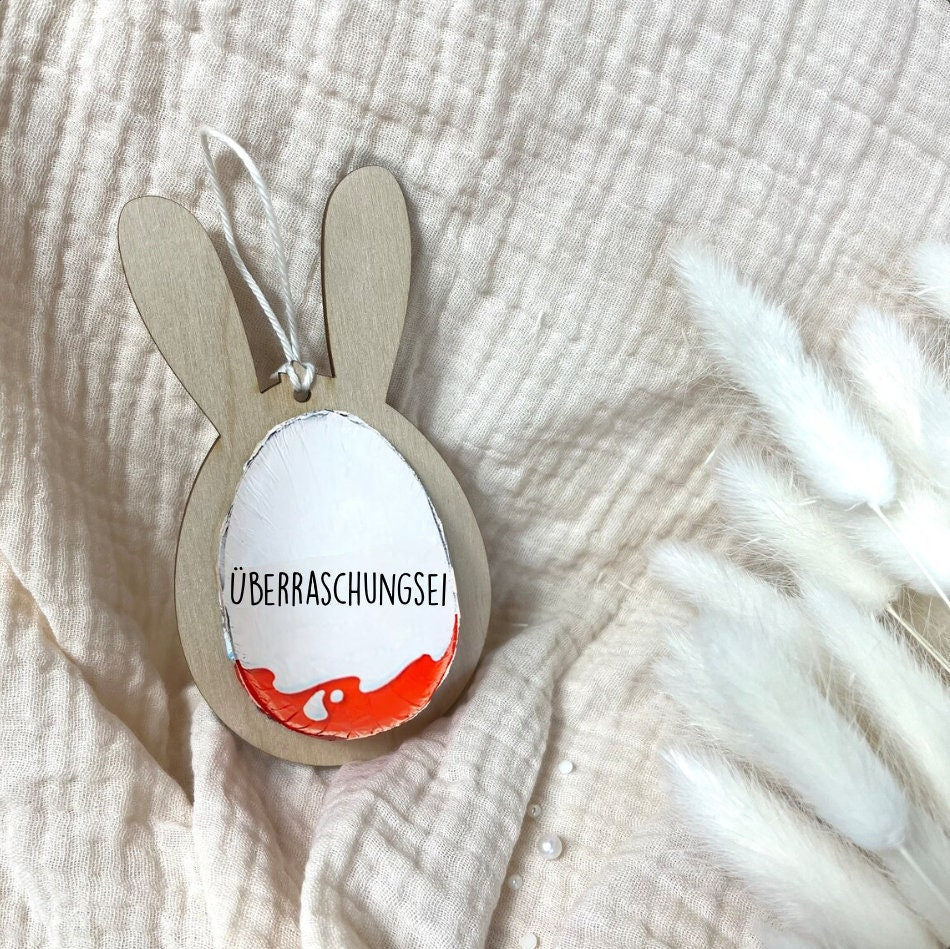 Ü-Ei Hase aus Holz Halterung Ostern DIY Geschenk Ostergeschenk Überraschungsei