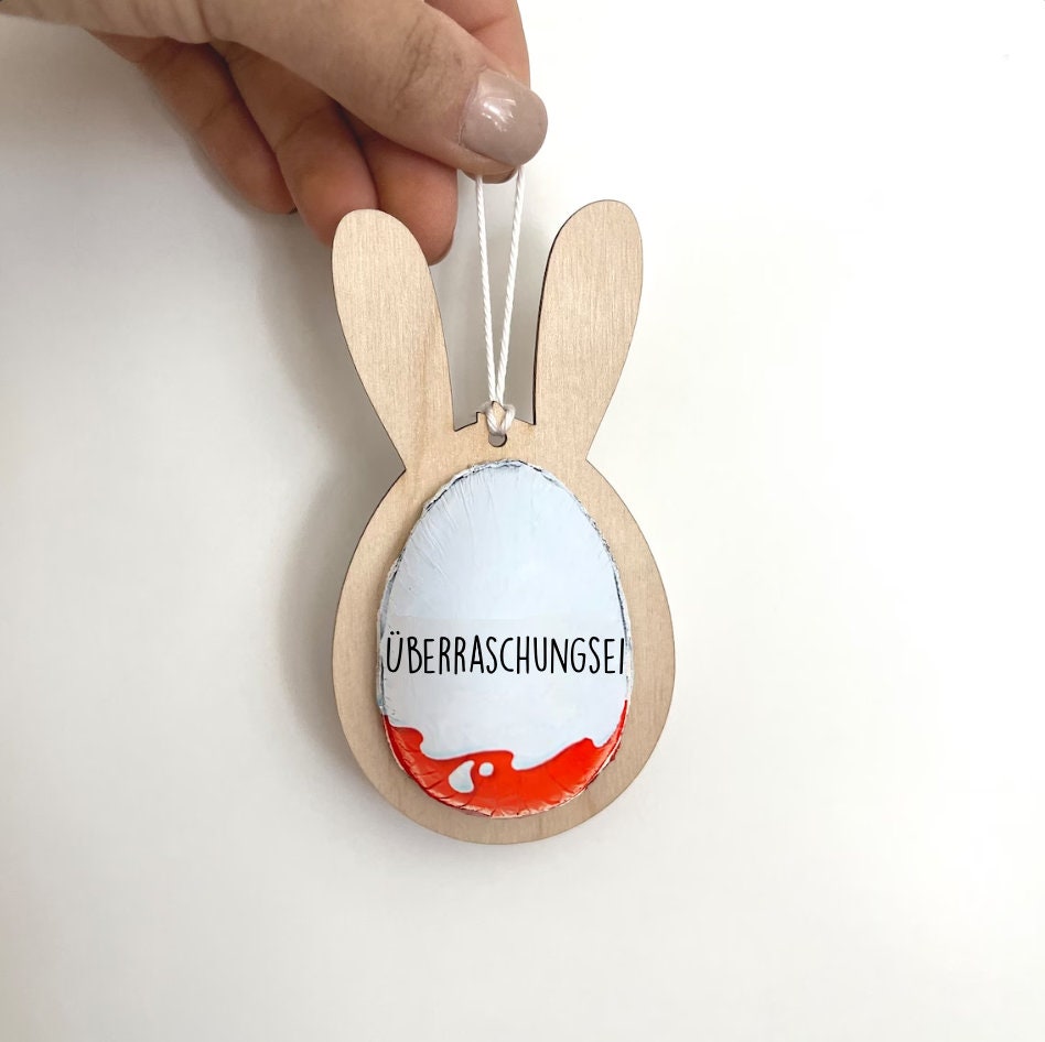 Ü-Ei Hase aus Holz Halterung Ostern DIY Geschenk Ostergeschenk Überraschungsei