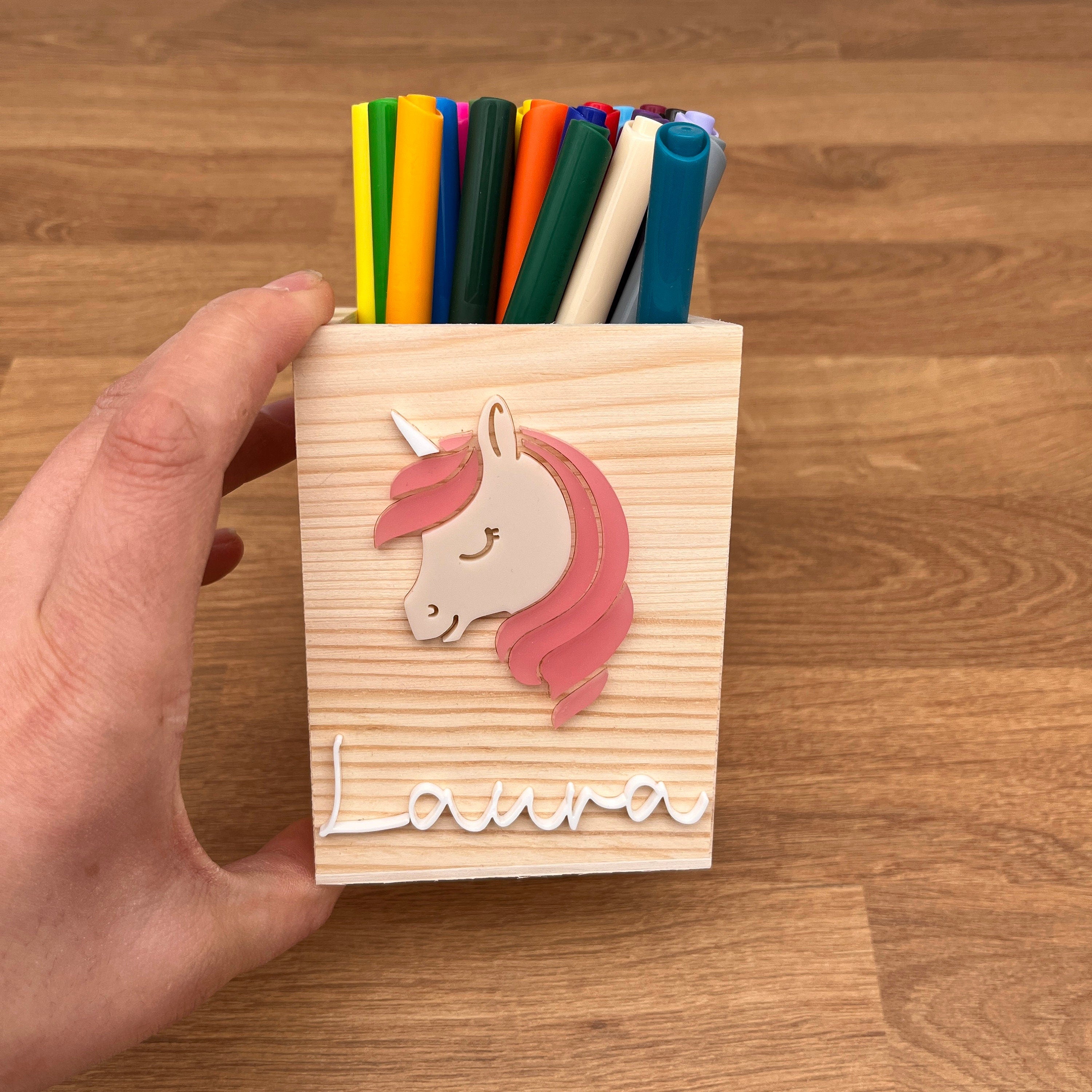Einhorn Stiftehalter personalisiert, Schulstart Geschenk, Einschulung Geschenk