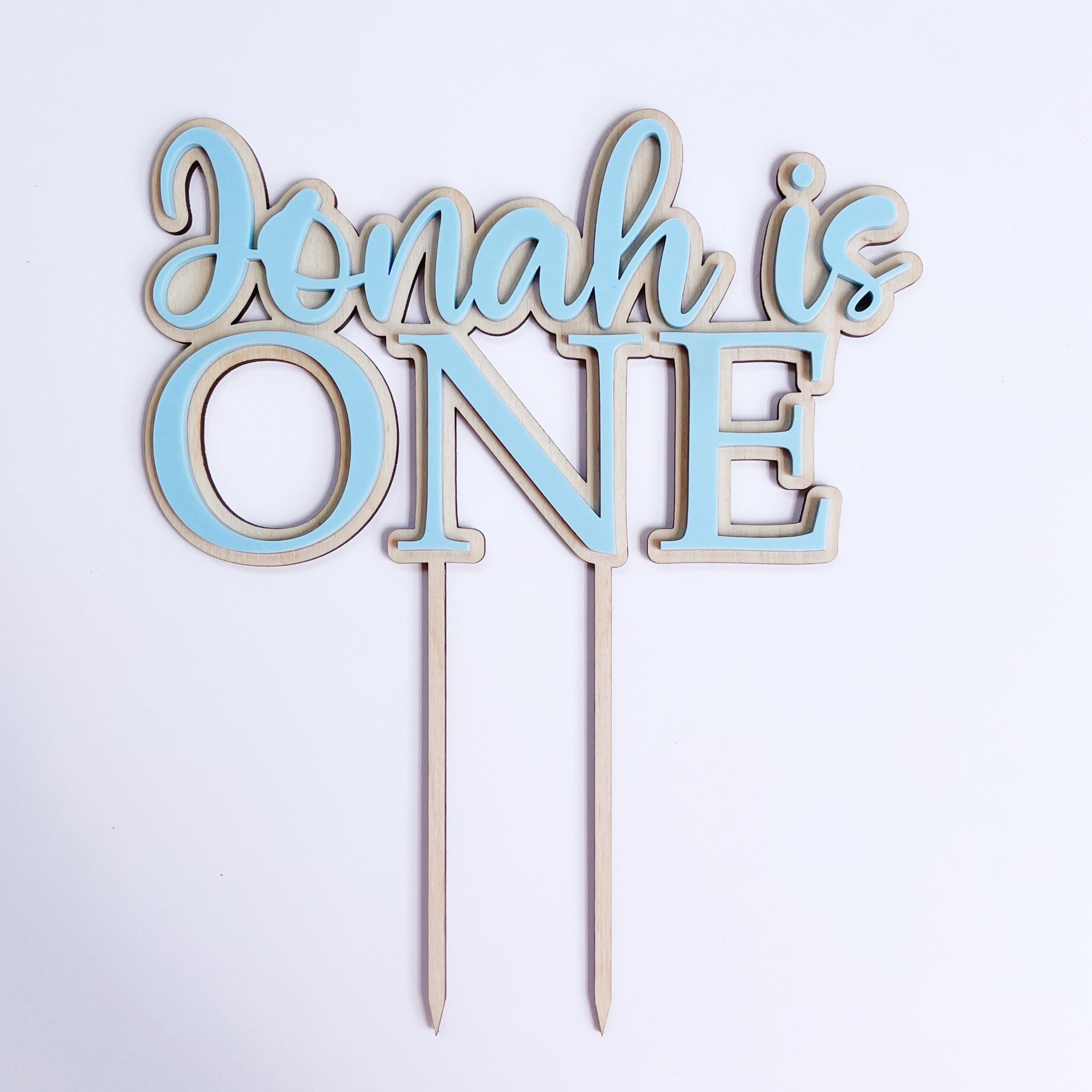 Caketopper mit Holz und Acryl, Happy Birthday Caketopper