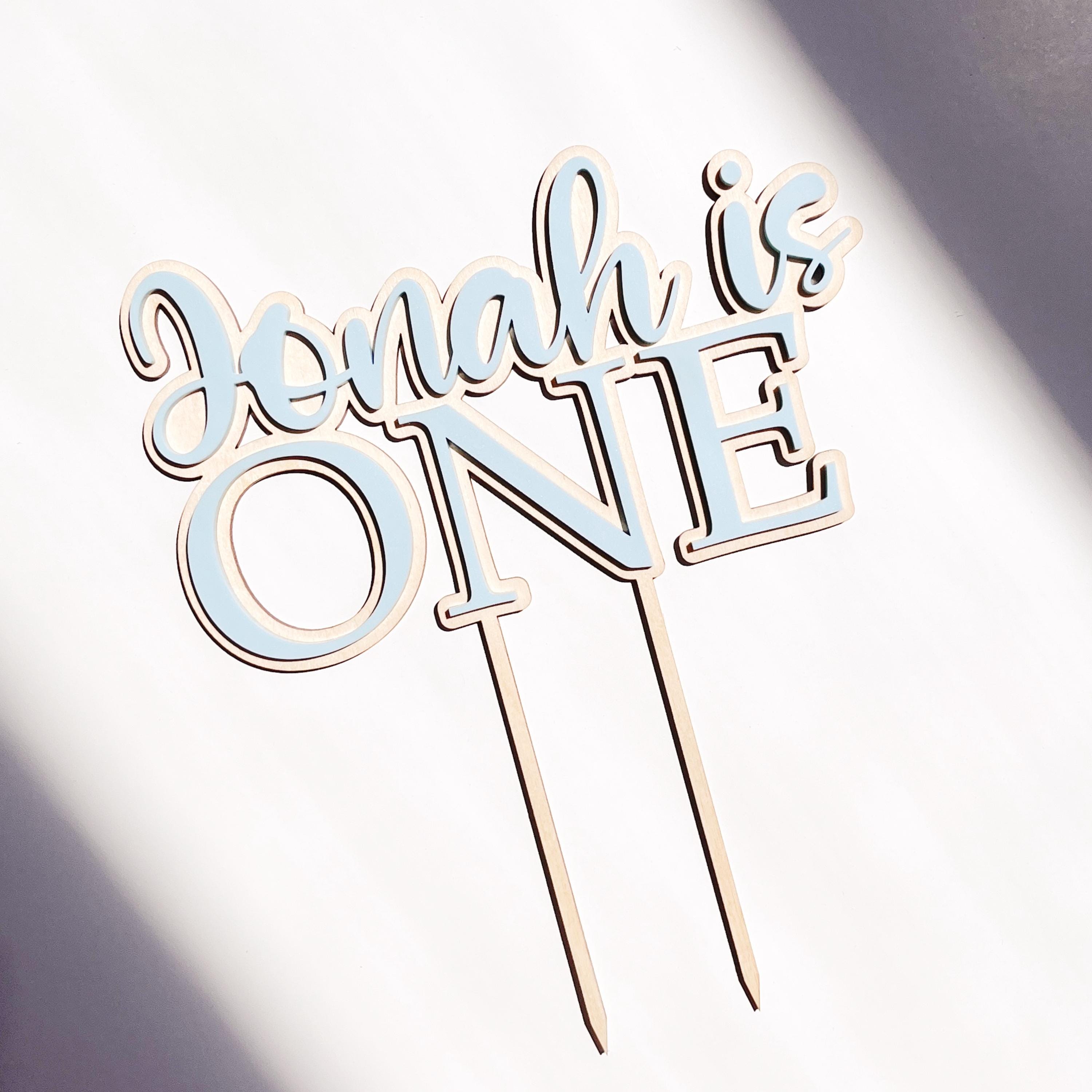 Caketopper mit Holz und Acryl, Happy Birthday Caketopper