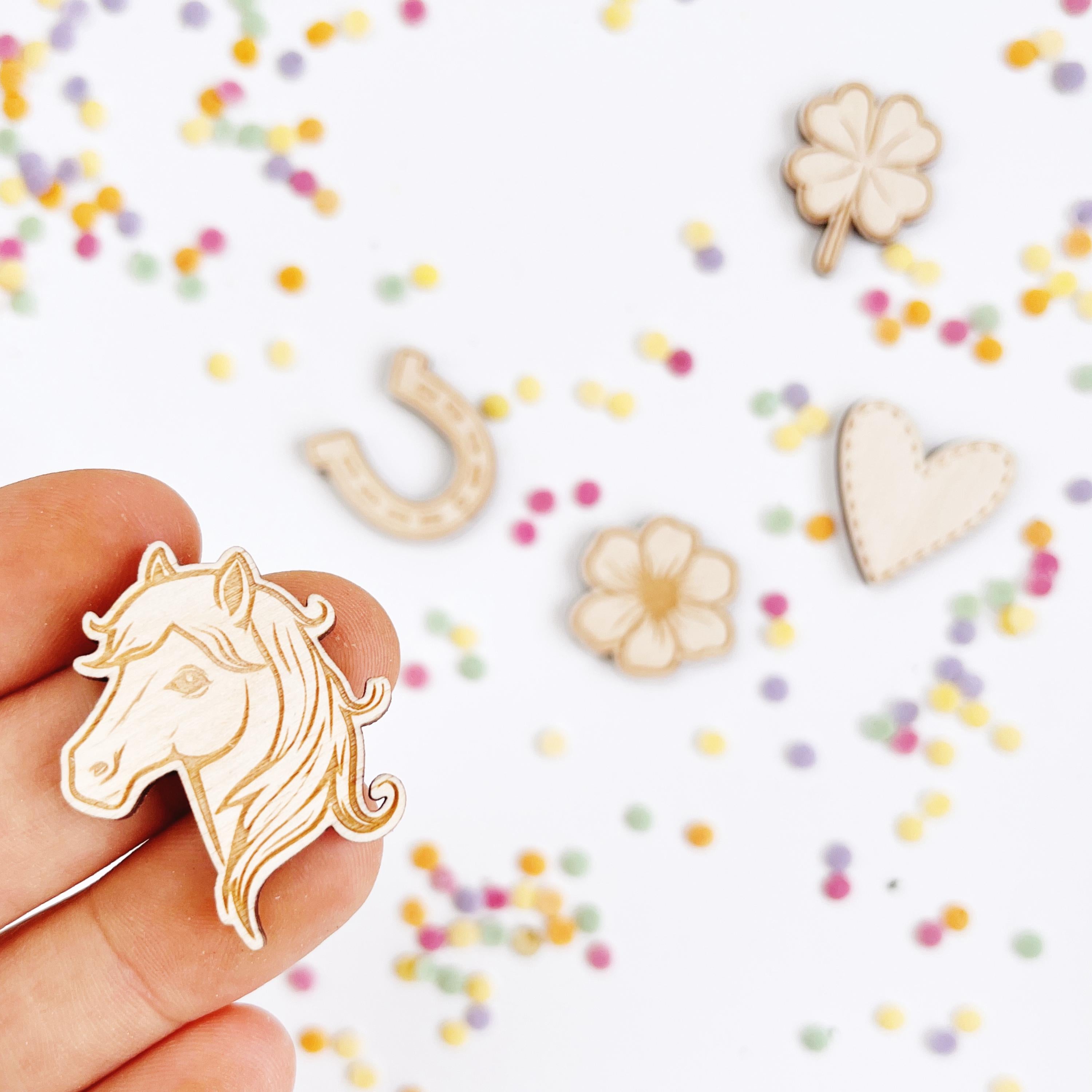 Caketopper Set Pferd mit Hufeisen und Namen, Caketopper für Geburtstag, Tortendekoration