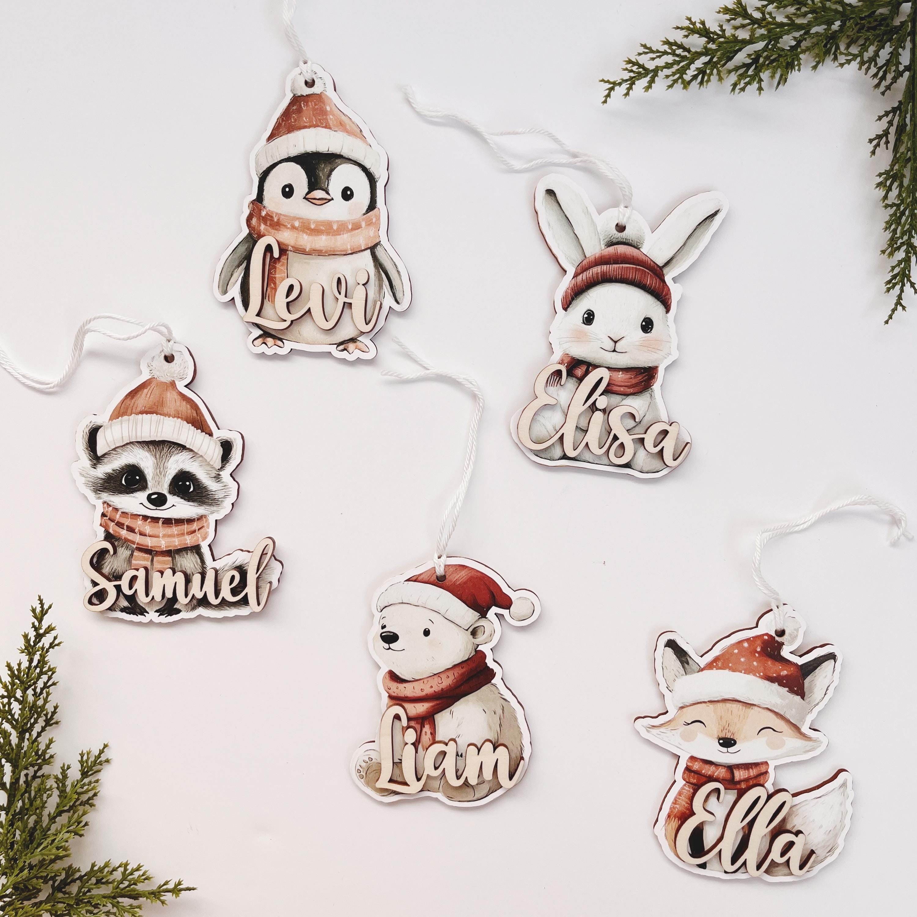 Weihnachtsanhänger Pinguin mit Namen - Weihnachtskugel personalisiert - Geschenkidee Weihnachten - Weihnachtsdeko