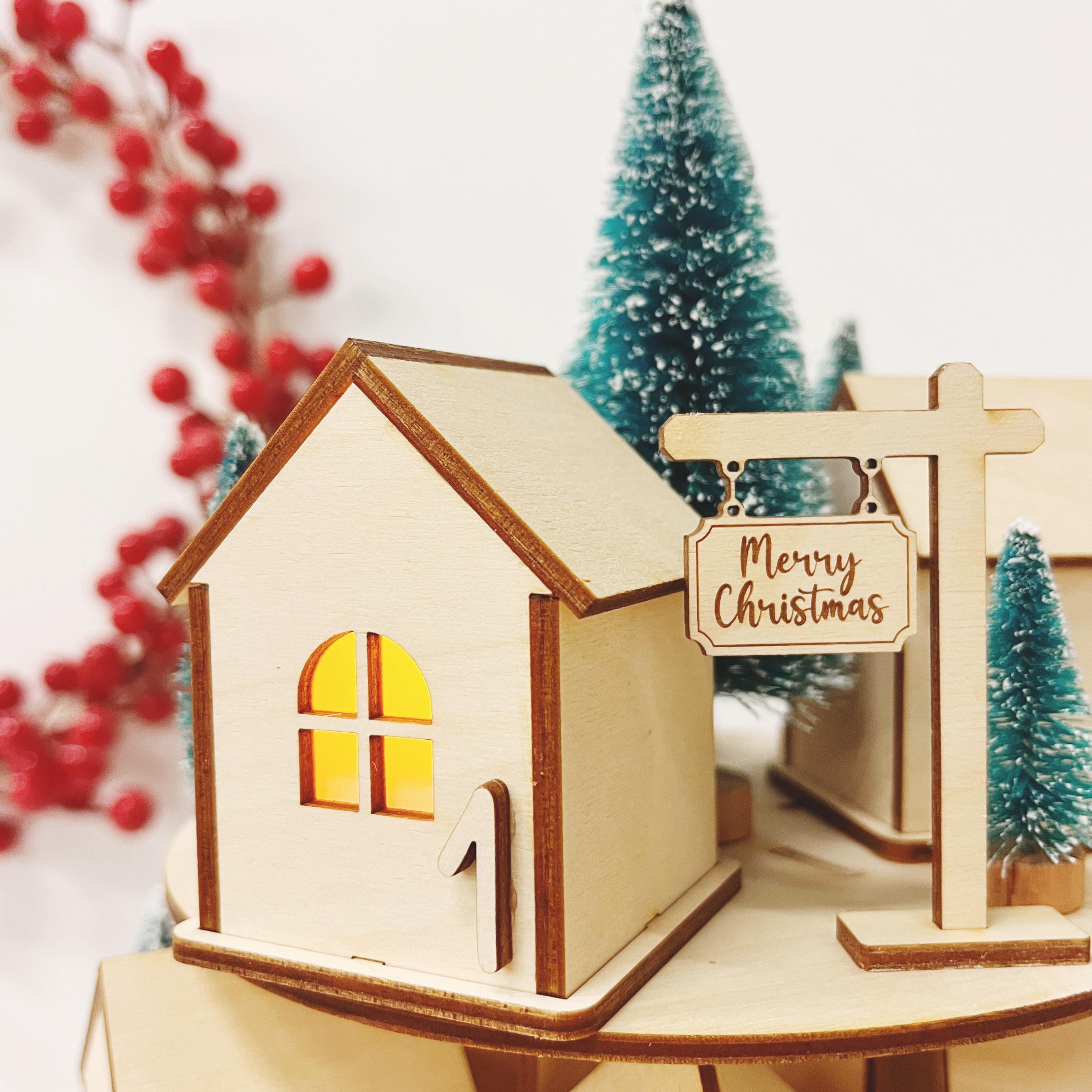 Adventskalender Häuschen, Adventskalender aus Holz, Weihnachtsgeschenk