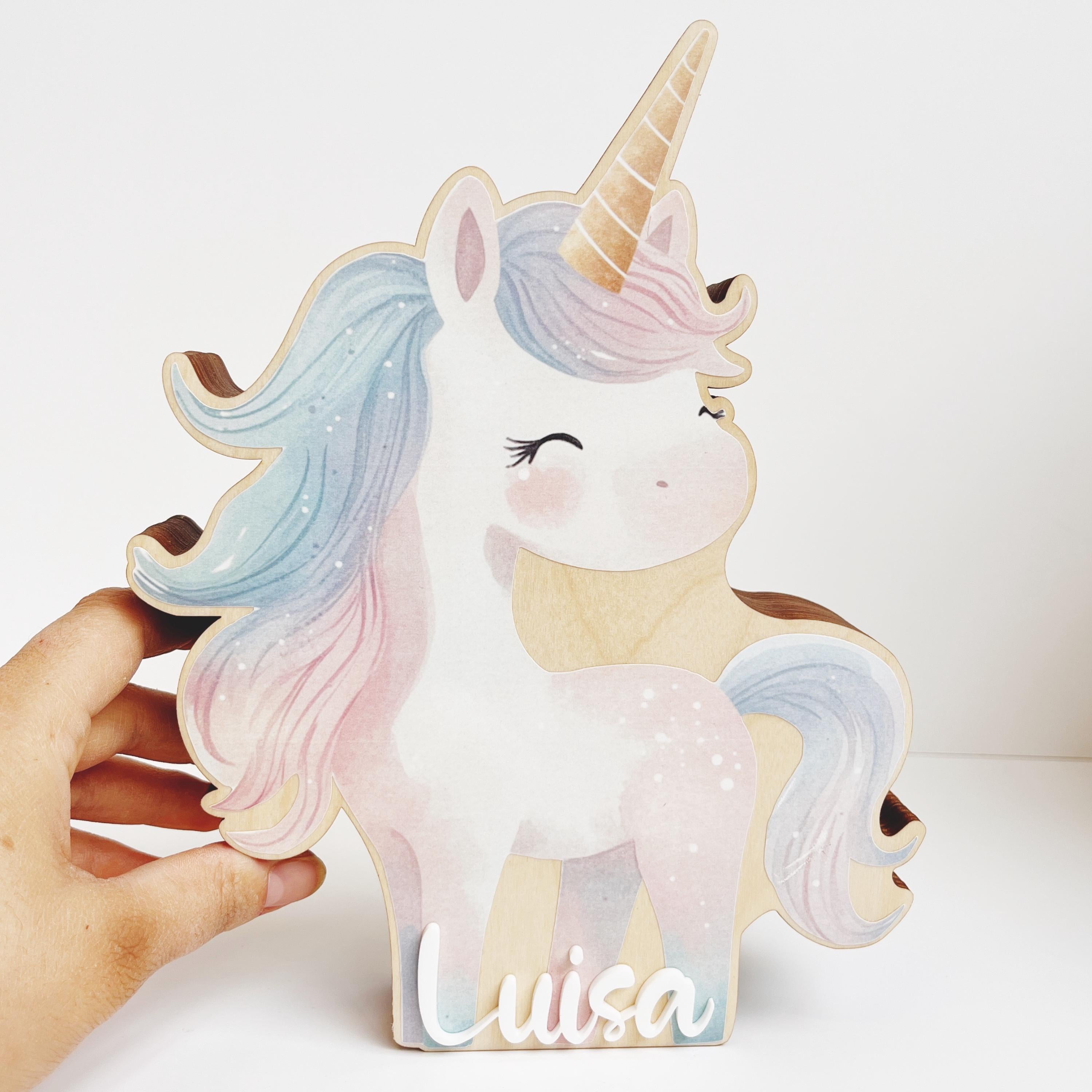 Personalisierte Einhorn-Spardose aus Holz – liebevoll handgefertigt, zauberhafte Kinderzimmer-Deko & Geschenkidee