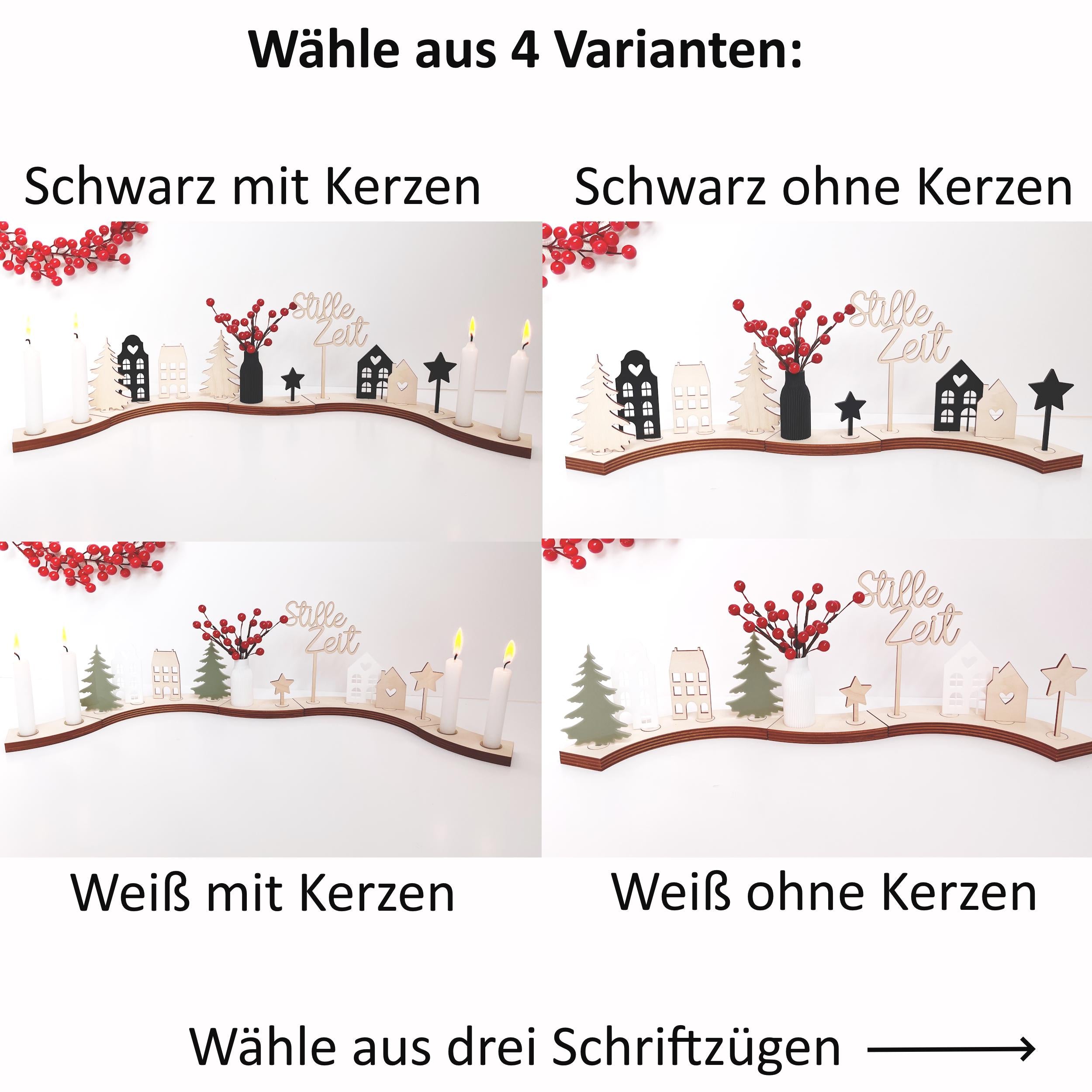 Adventskranz modern länglich – Tischdekoration für Weihnachten – Dekoration Weihnachtsfest – Moderner Adventskranz für dein Weihnachten