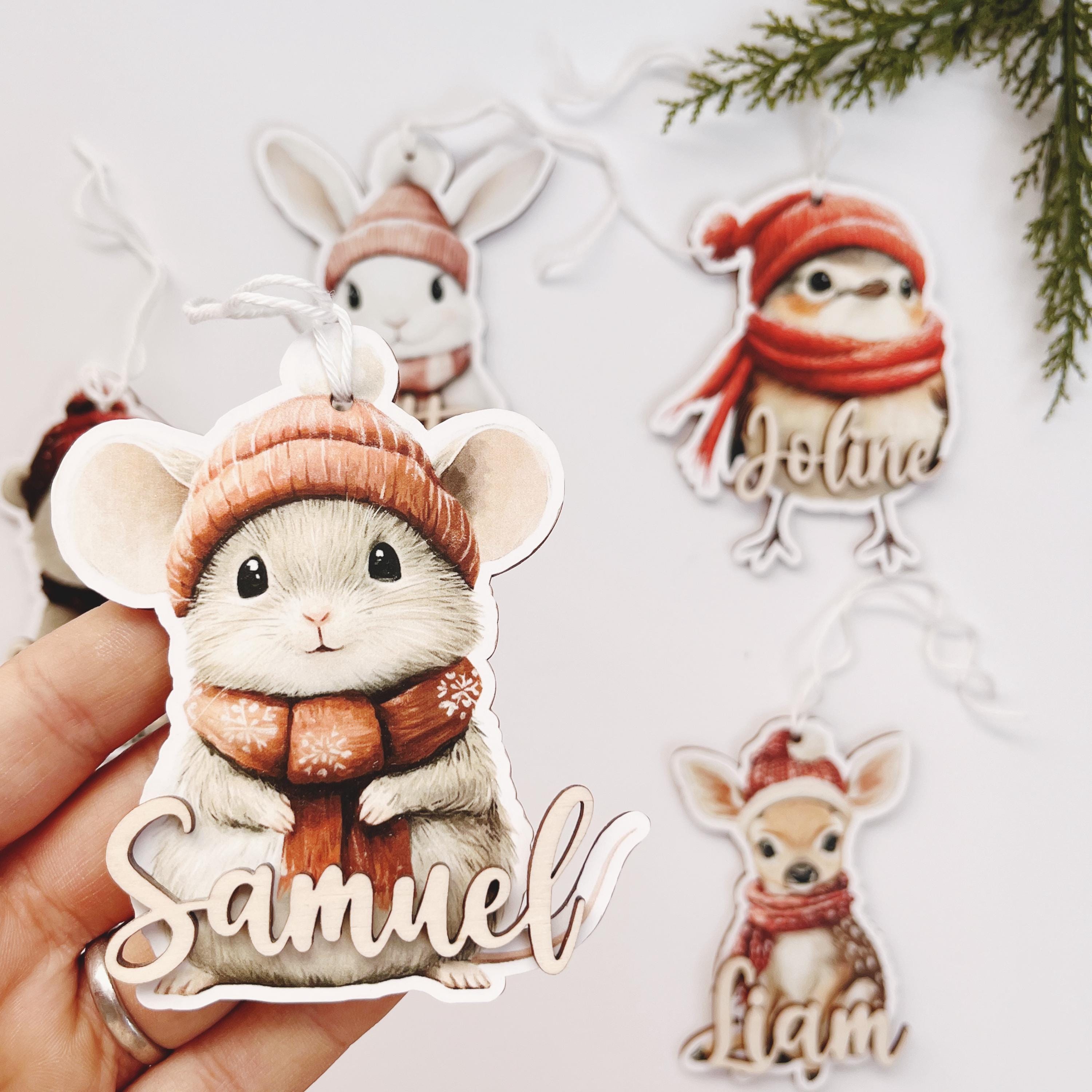 Weihnachtsanhänger Hase mit Namen - Weihnachtskugel personalisiert - Geschenkidee Weihnachten - Weihnachtsdeko