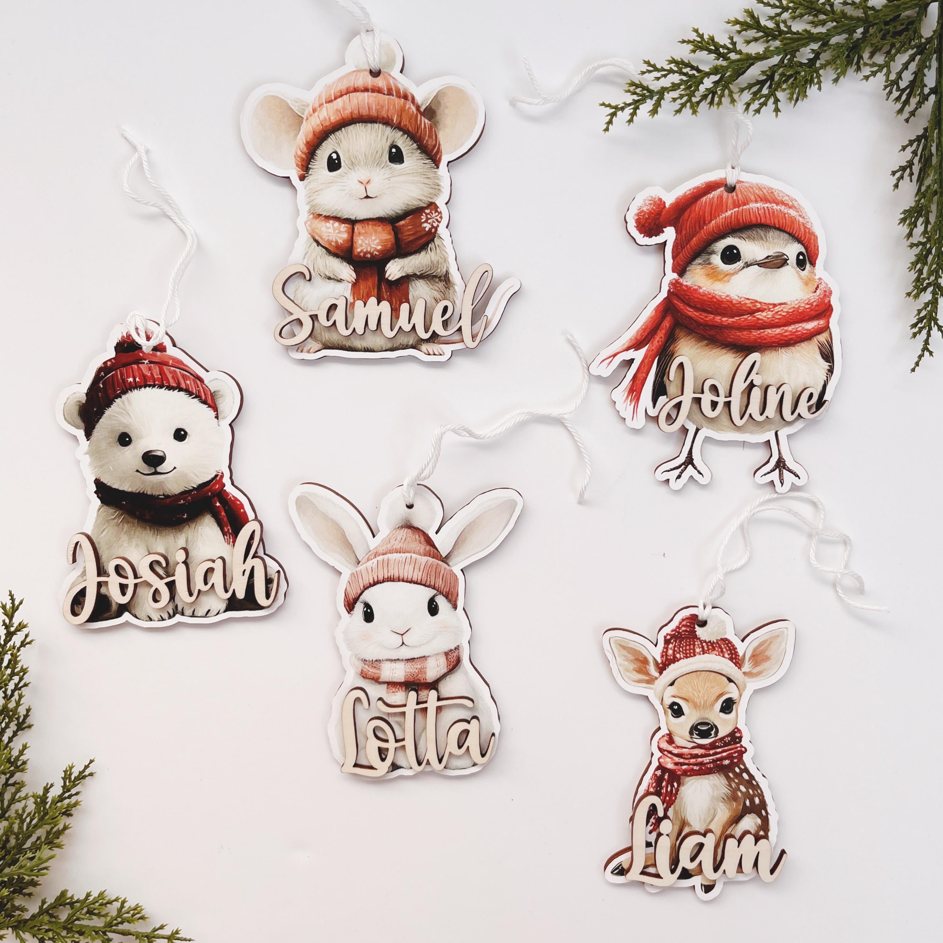 Weihnachtsanhänger Hase mit Namen - Weihnachtskugel personalisiert - Geschenkidee Weihnachten - Weihnachtsdeko