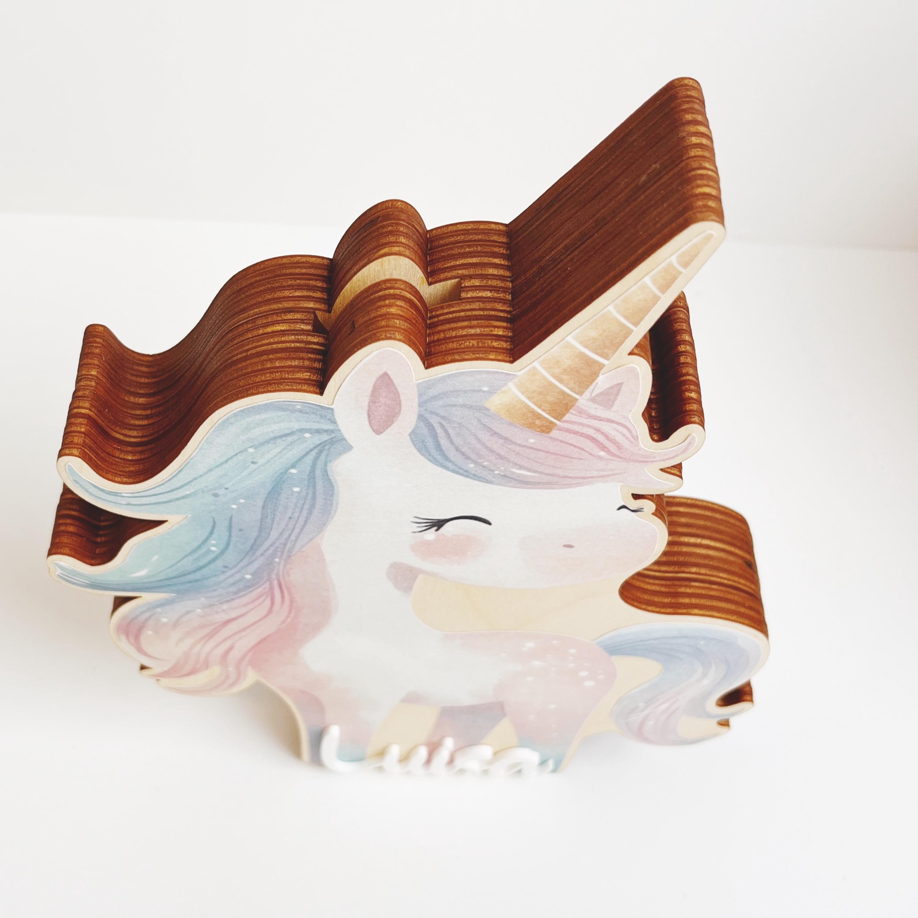 Personalisierte Einhorn-Spardose aus Holz – liebevoll handgefertigt, zauberhafte Kinderzimmer-Deko & Geschenkidee