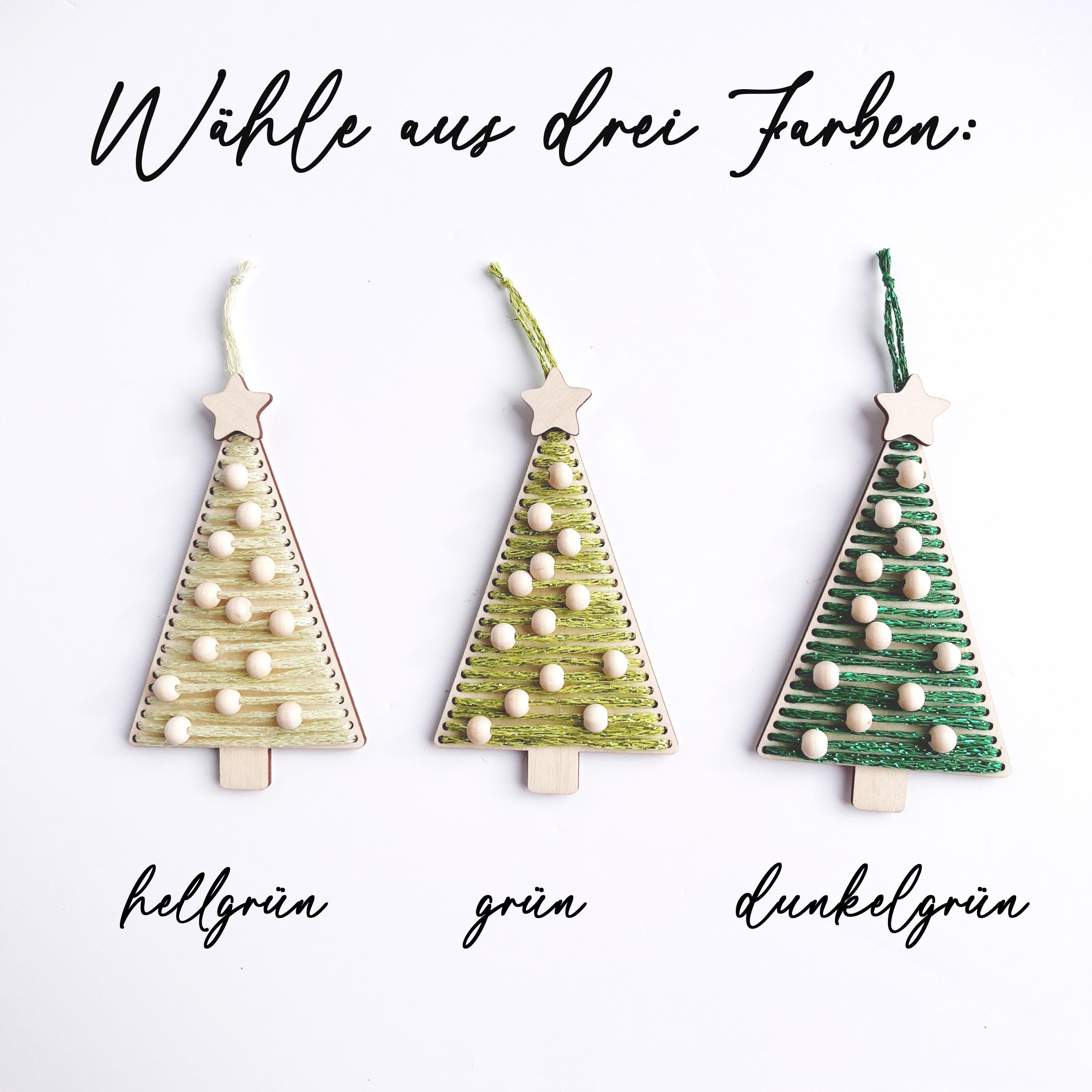 Bastelset Weihnachtsbaum, Basteln für Kinder und Erwachsene, Tannenbaum Sticken, Tannenbaum mit Perlen, Christbaumanhänger mit Perlen