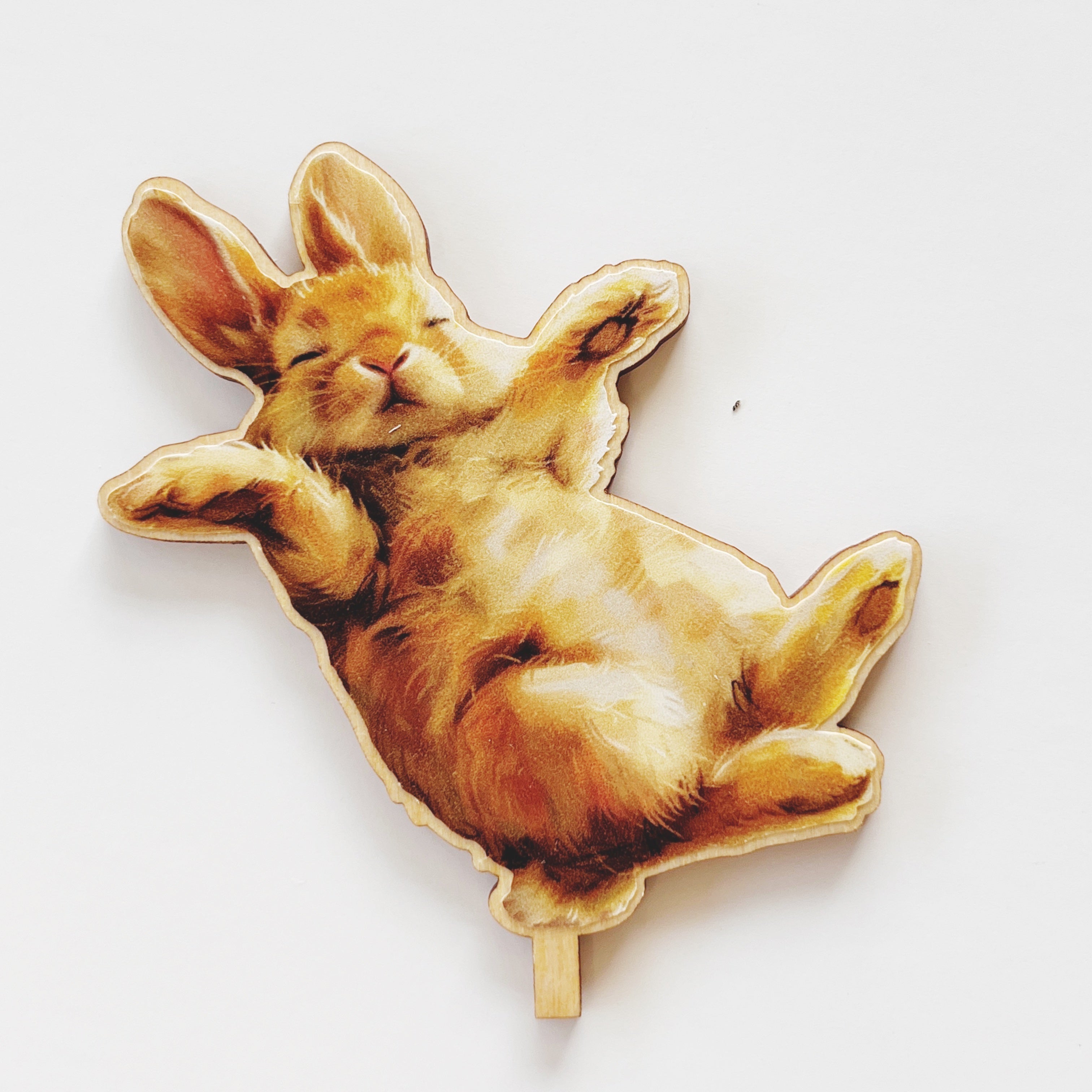 Motivstecker schlafender, brauner Hase