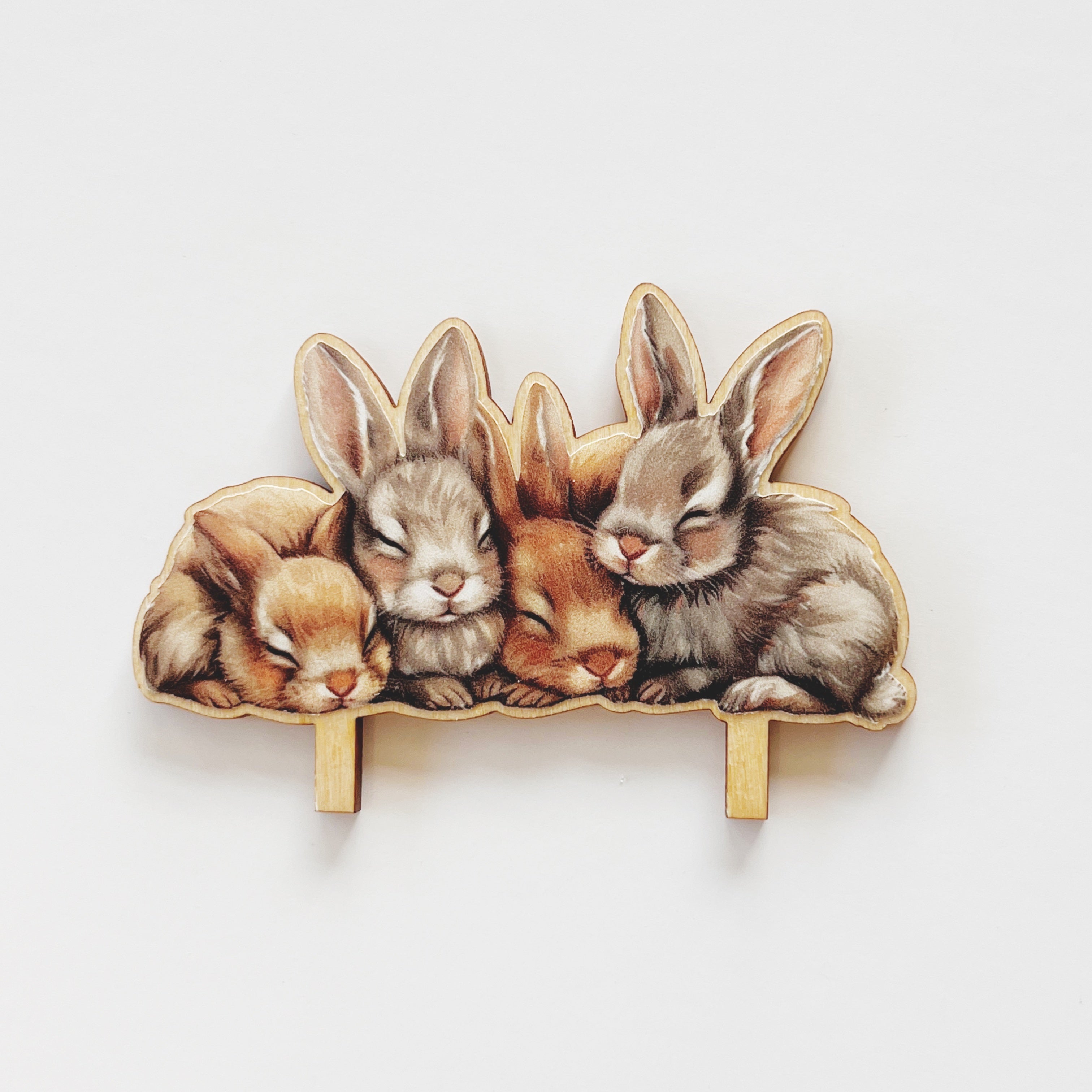 Motivstecker schlafende Hasenbabys