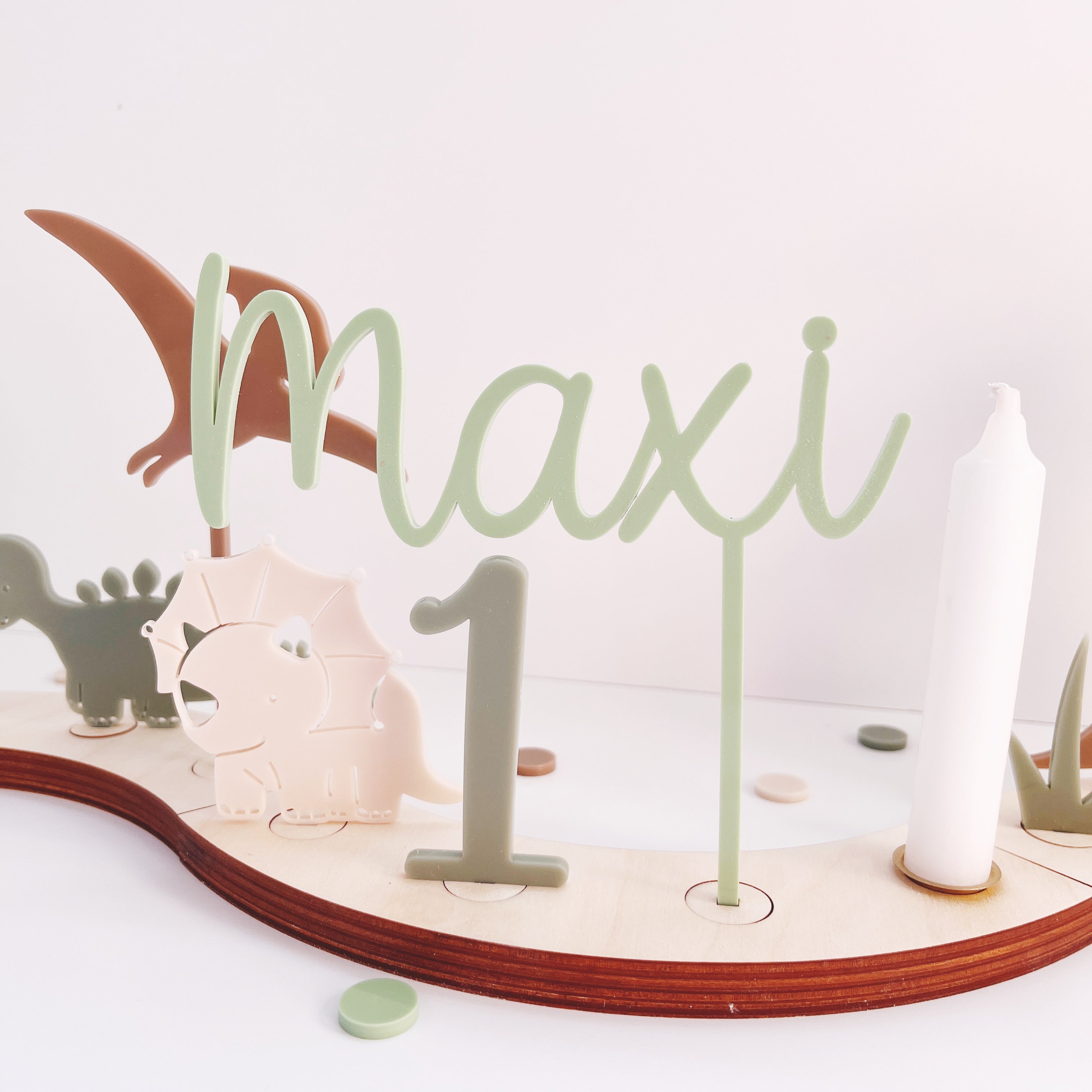 Personalisierter "Dino Teller", Geburtstagskranz mit Dinos