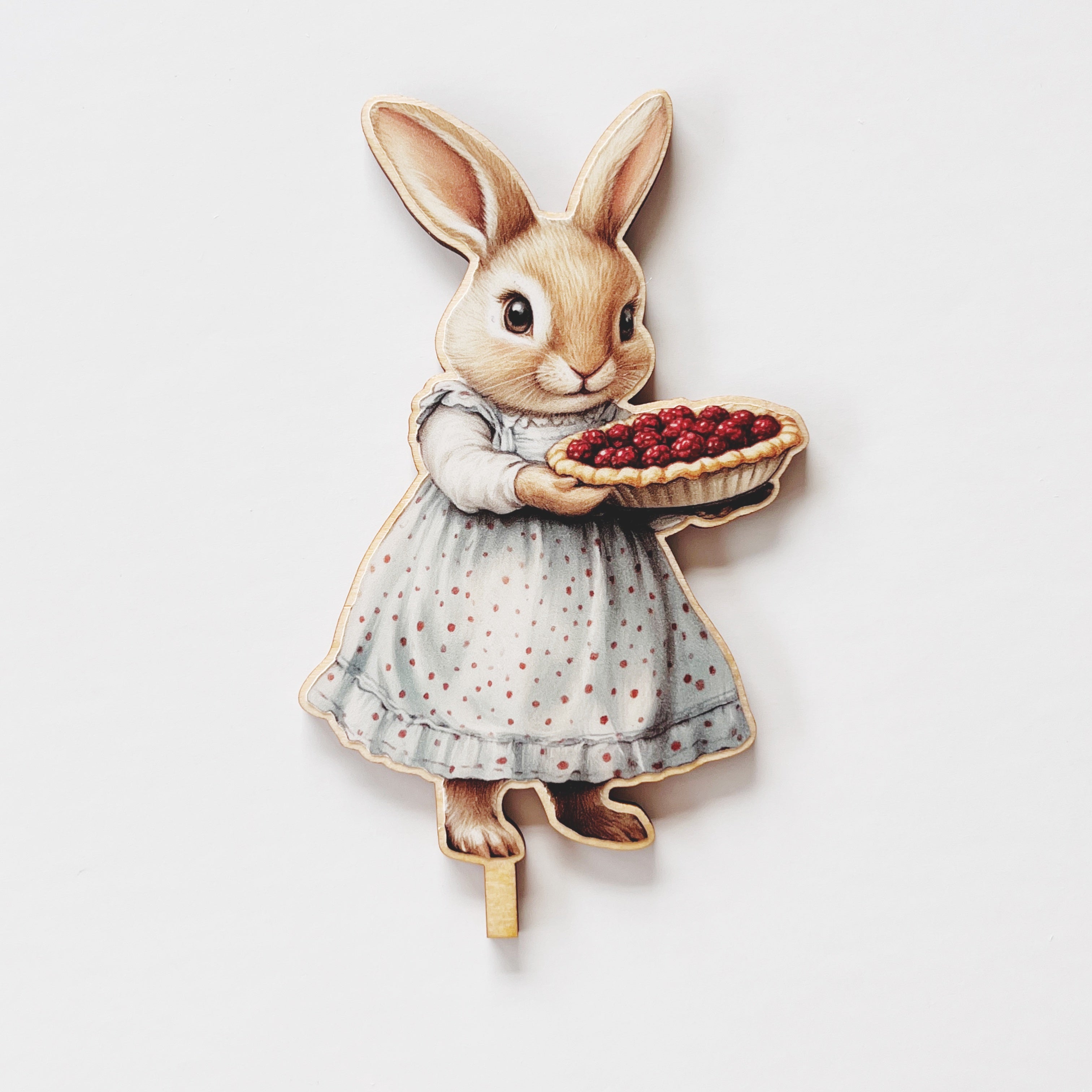 Motivstecker Hasenmutter mit Kuchen