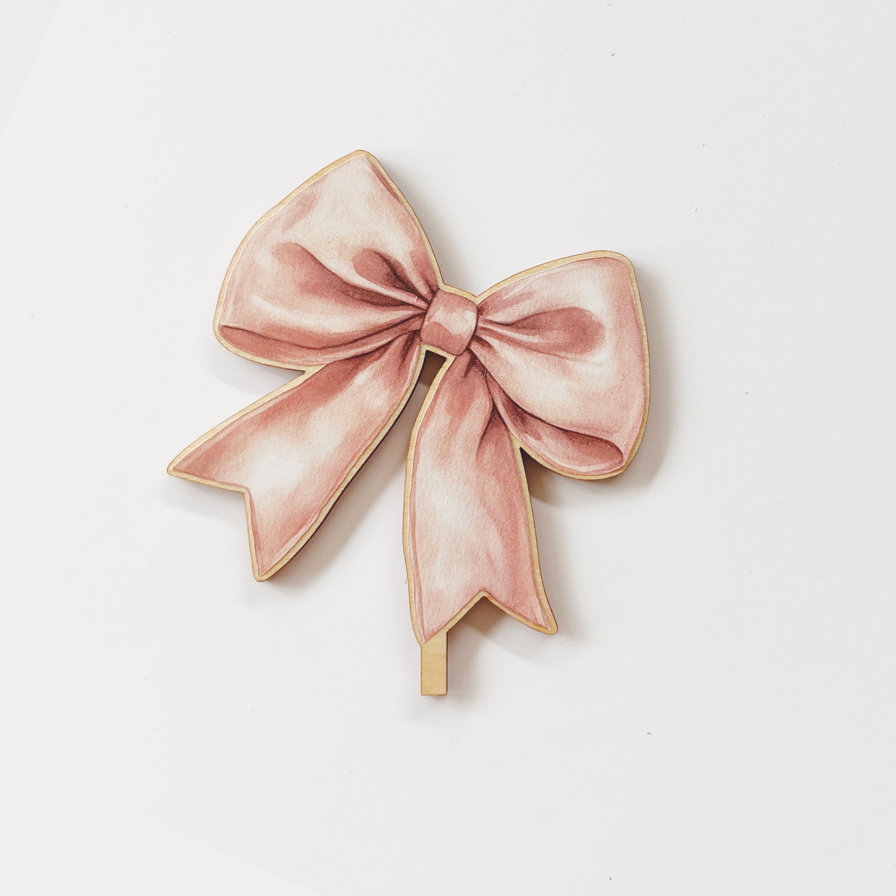 Motivstecker Schleife rosa Feenmotto