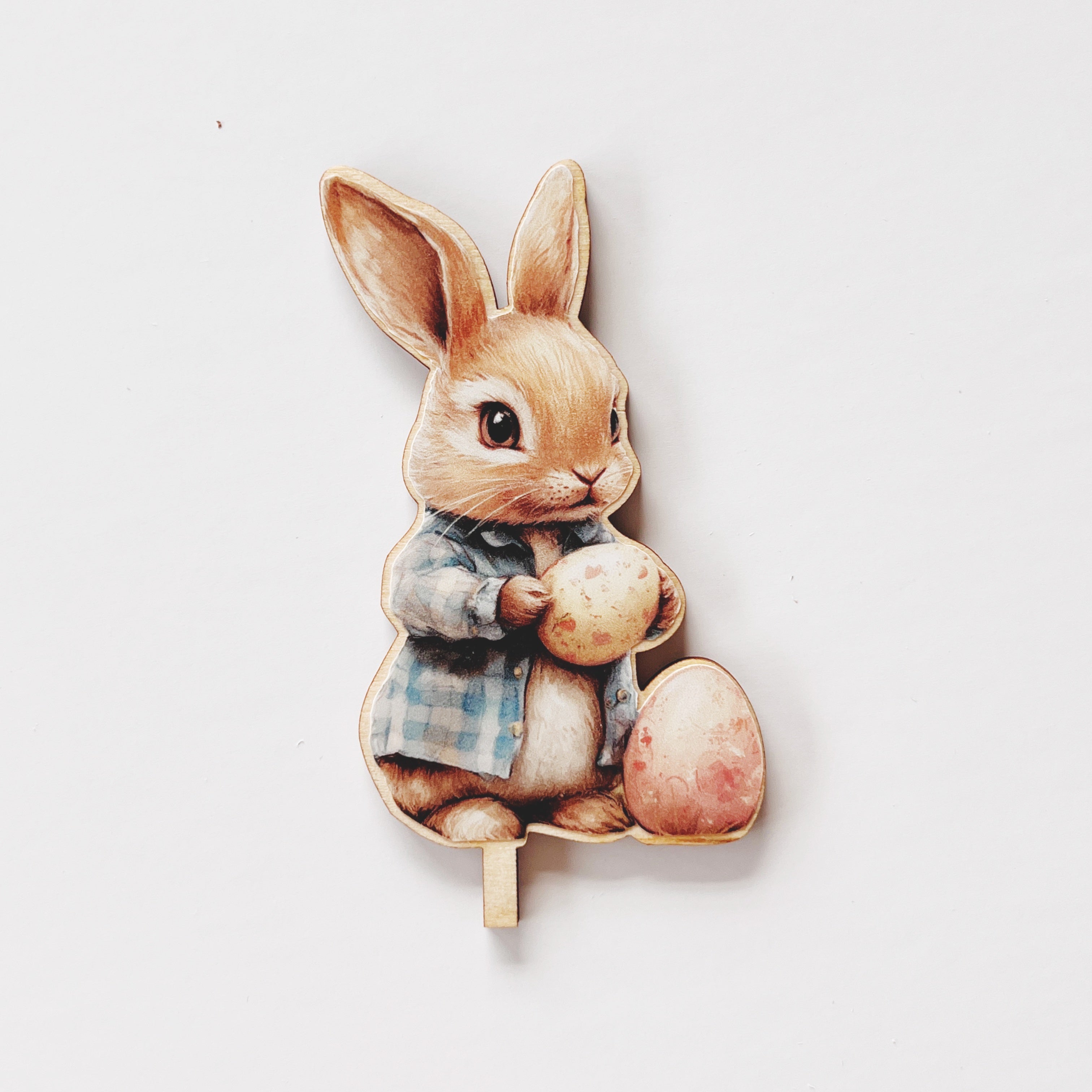 Motivstecker Hase mit zwei Eiern