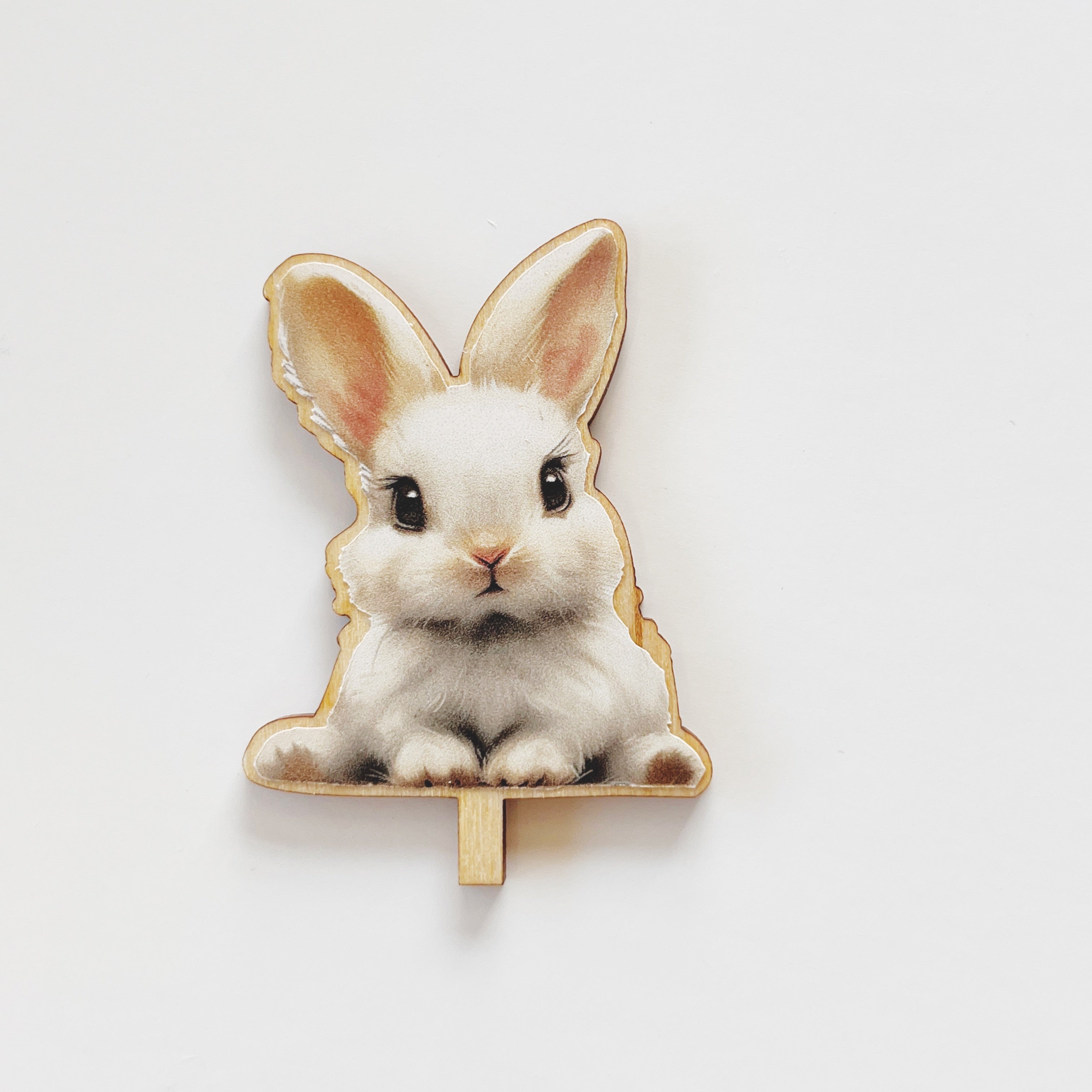 Motivstecker Hase weiß sitzend